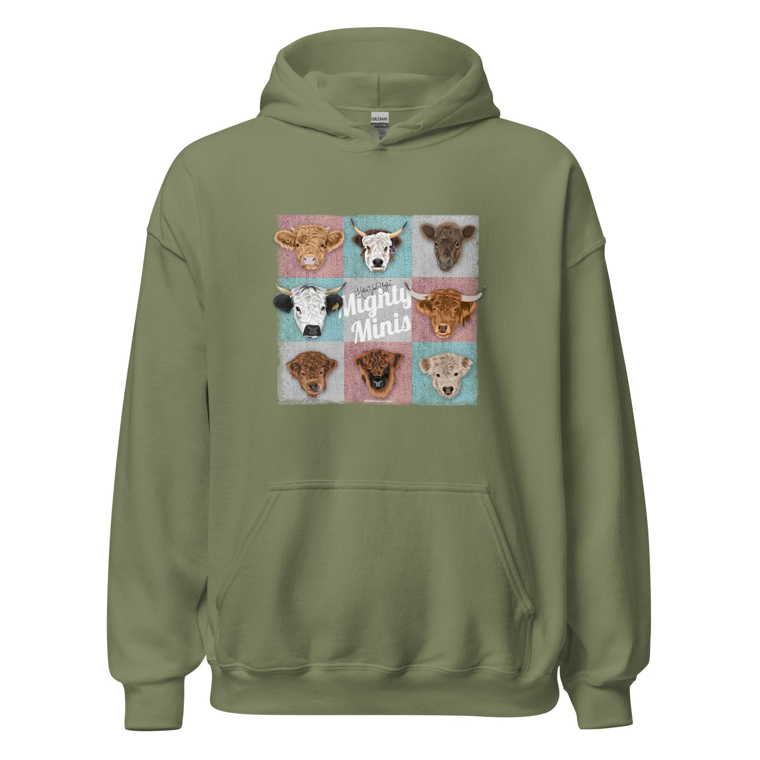 Mighty Minis Hoodie by Katie Van Slyke - Military Green