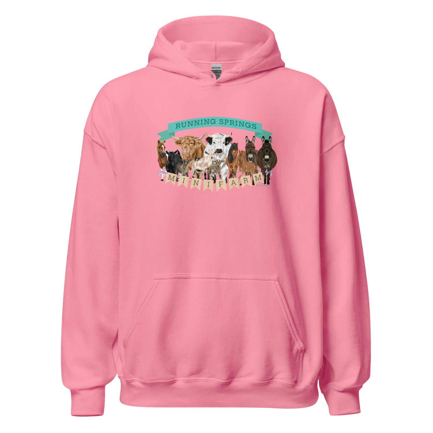 Mini Farm Hoodie by Katie Van Slyke - Azalea