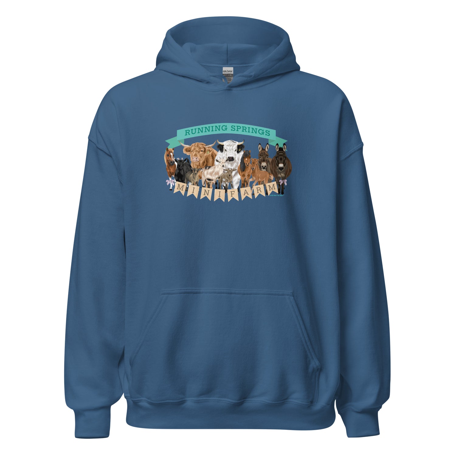 Mini Farm Hoodie by Katie Van Slyke - Indigo Blue