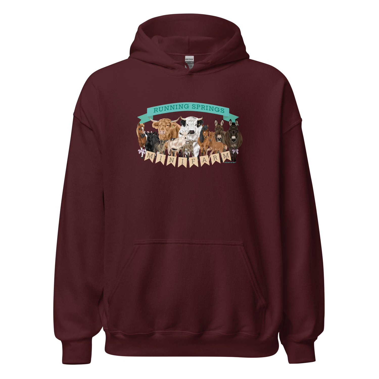 Mini Farm Hoodie by Katie Van Slyke - Maroon