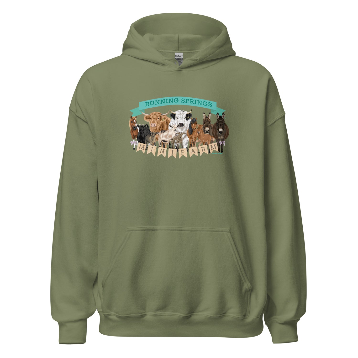 Mini Farm Hoodie by Katie Van Slyke - Military Green