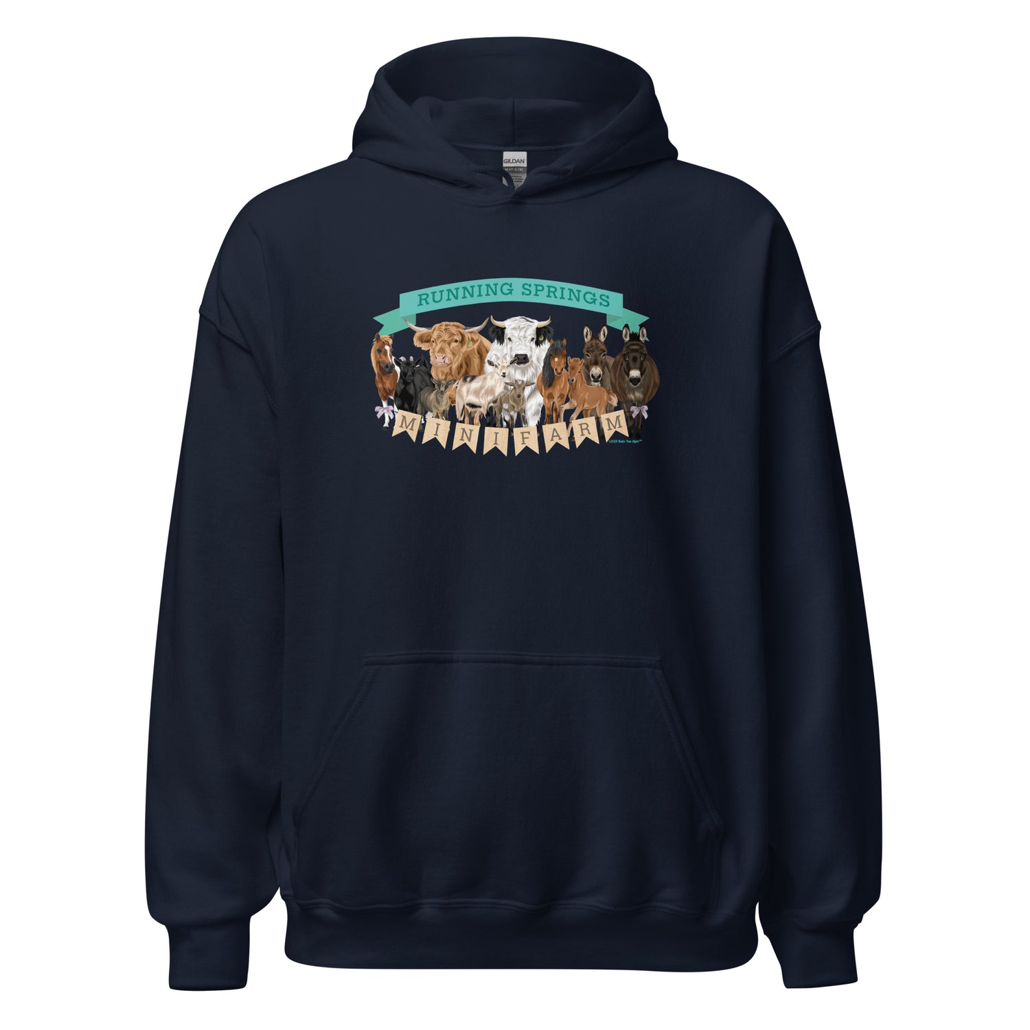Mini Farm Hoodie by Katie Van Slyke - Navy