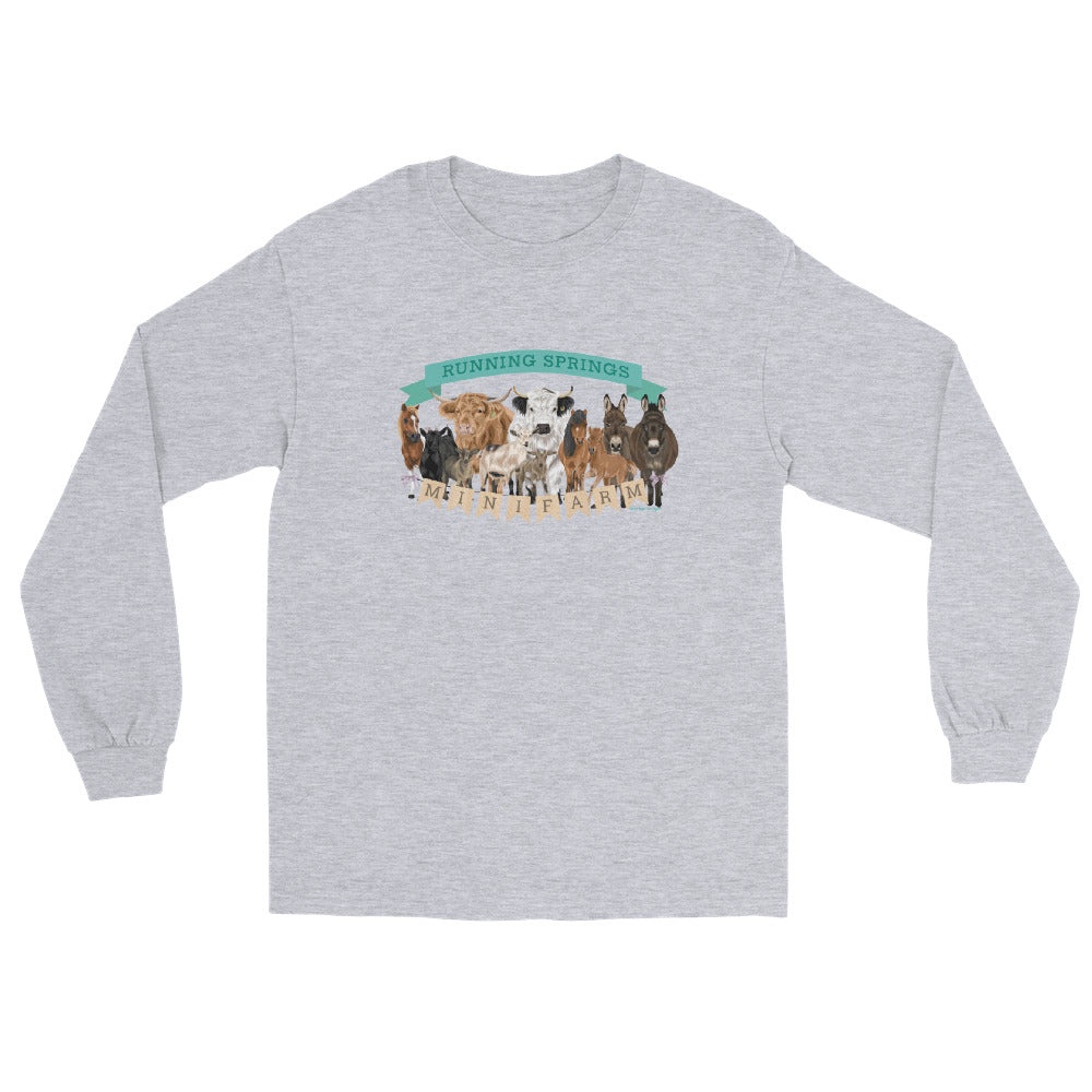 Mini Farm Long Sleeve T-Shirt by Katie Van Slyke - Sport Grey
