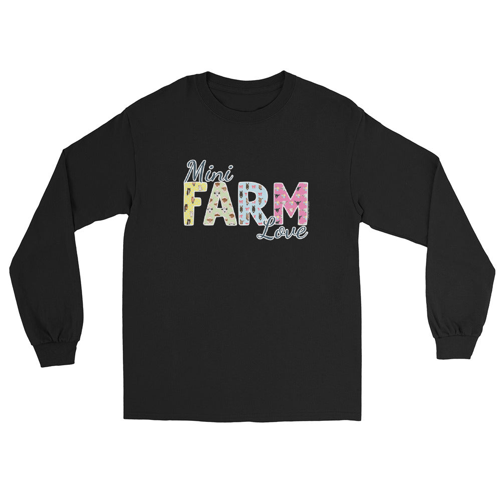 Mini Farm Love Long Sleeve T-Shirt by Katie Van Slyke - Black