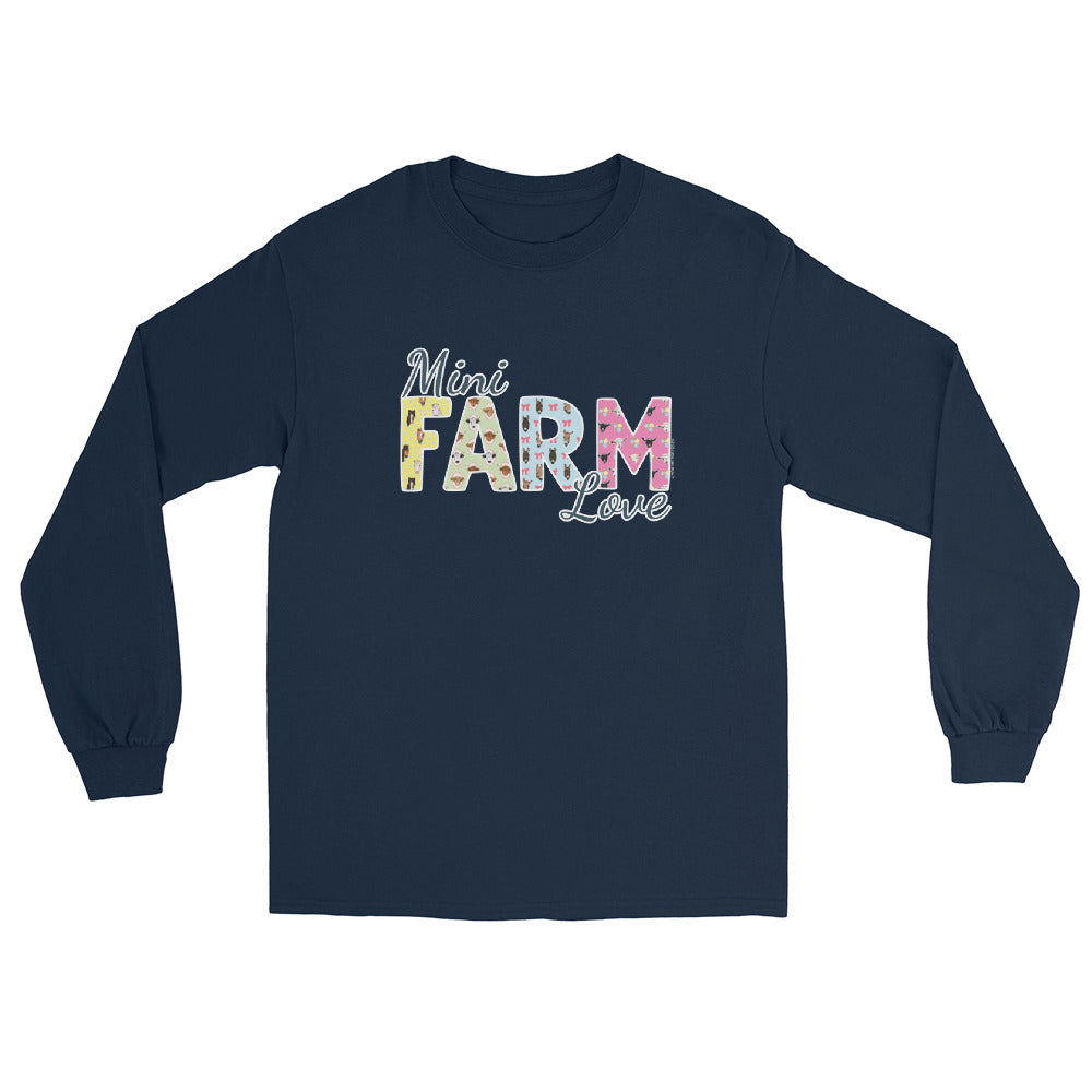 Mini Farm Love Long Sleeve T-Shirt by Katie Van Slyke - Navy