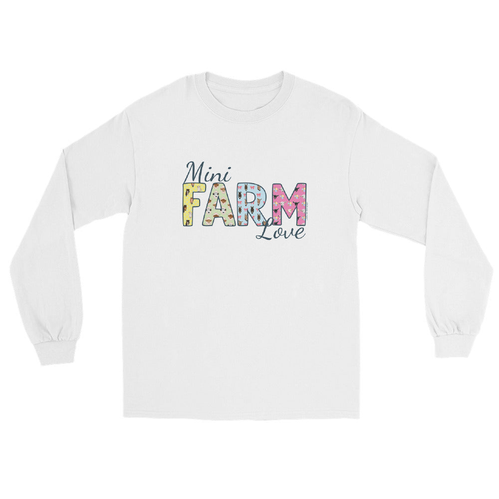 Mini Farm Love Long Sleeve T-Shirt by Katie Van Slyke - White