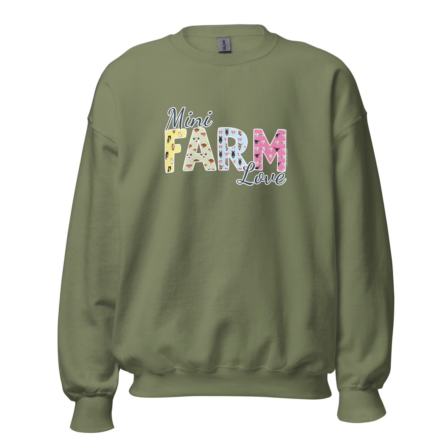 Mini Farm Love Sweatshirt by Katie Van Slyke - Military Green