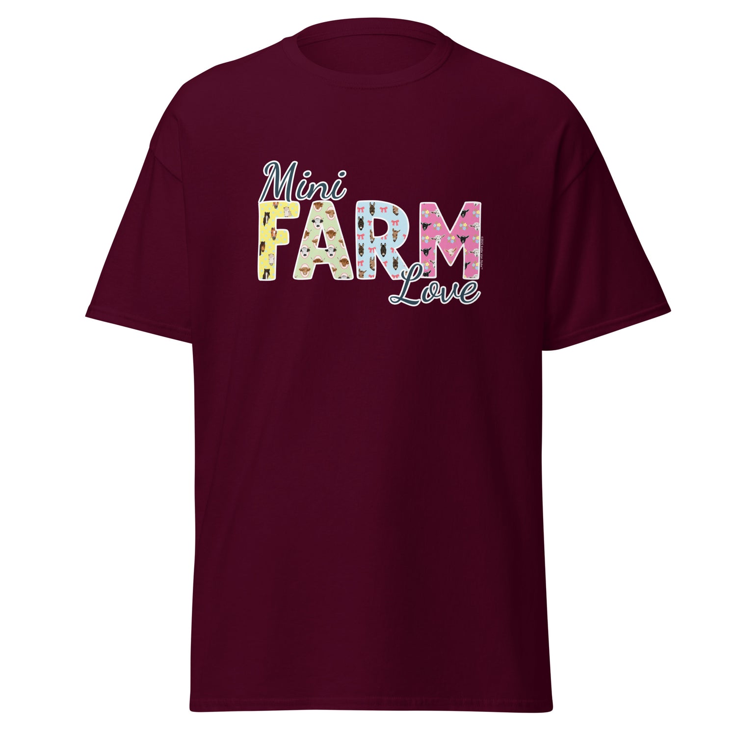 Mini Farm Love T-Shirt by Katie Van Slyke - Maroon