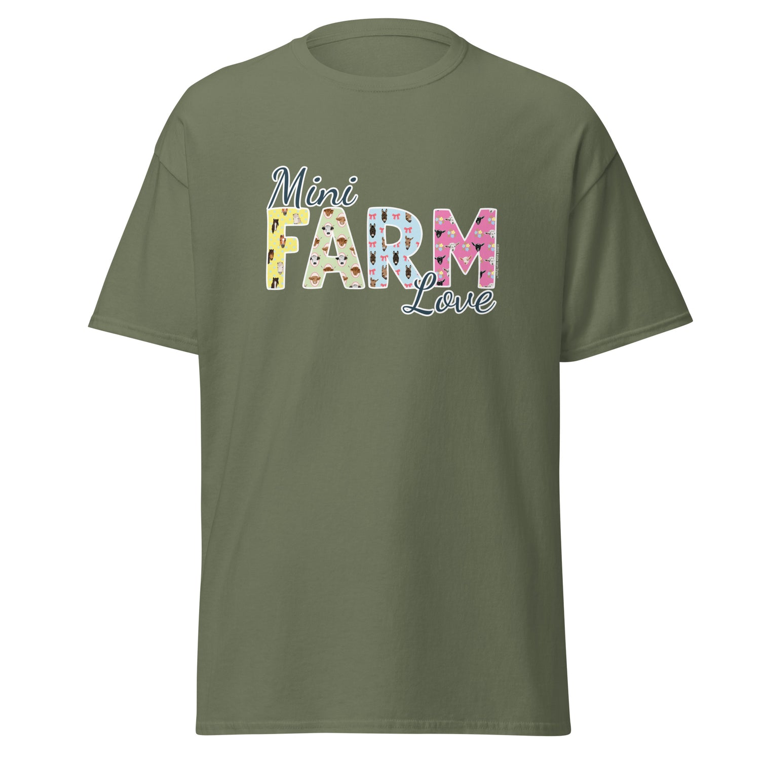 Mini Farm Love T-Shirt by Katie Van Slyke - Military Green