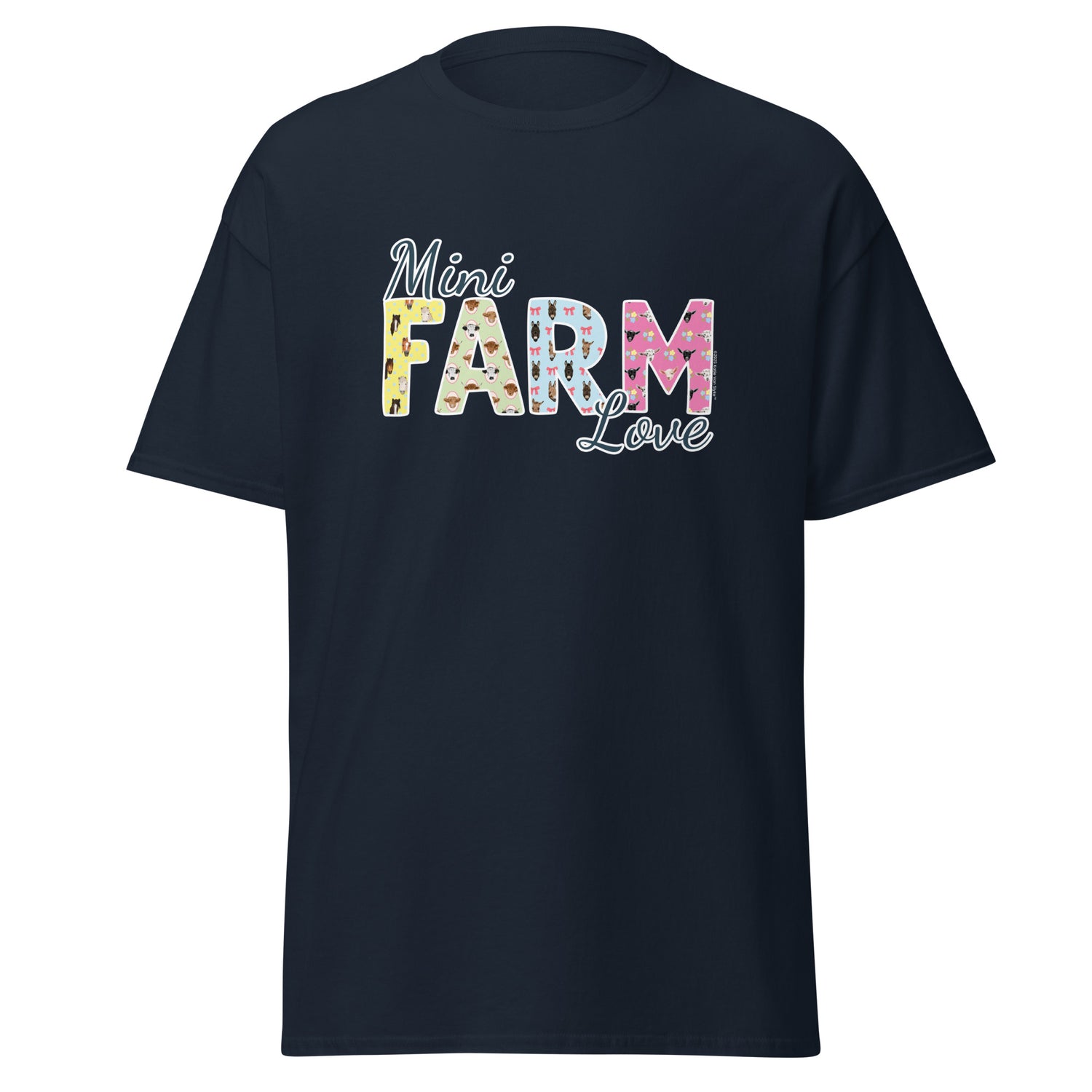 Mini Farm Love T-Shirt by Katie Van Slyke - Navy