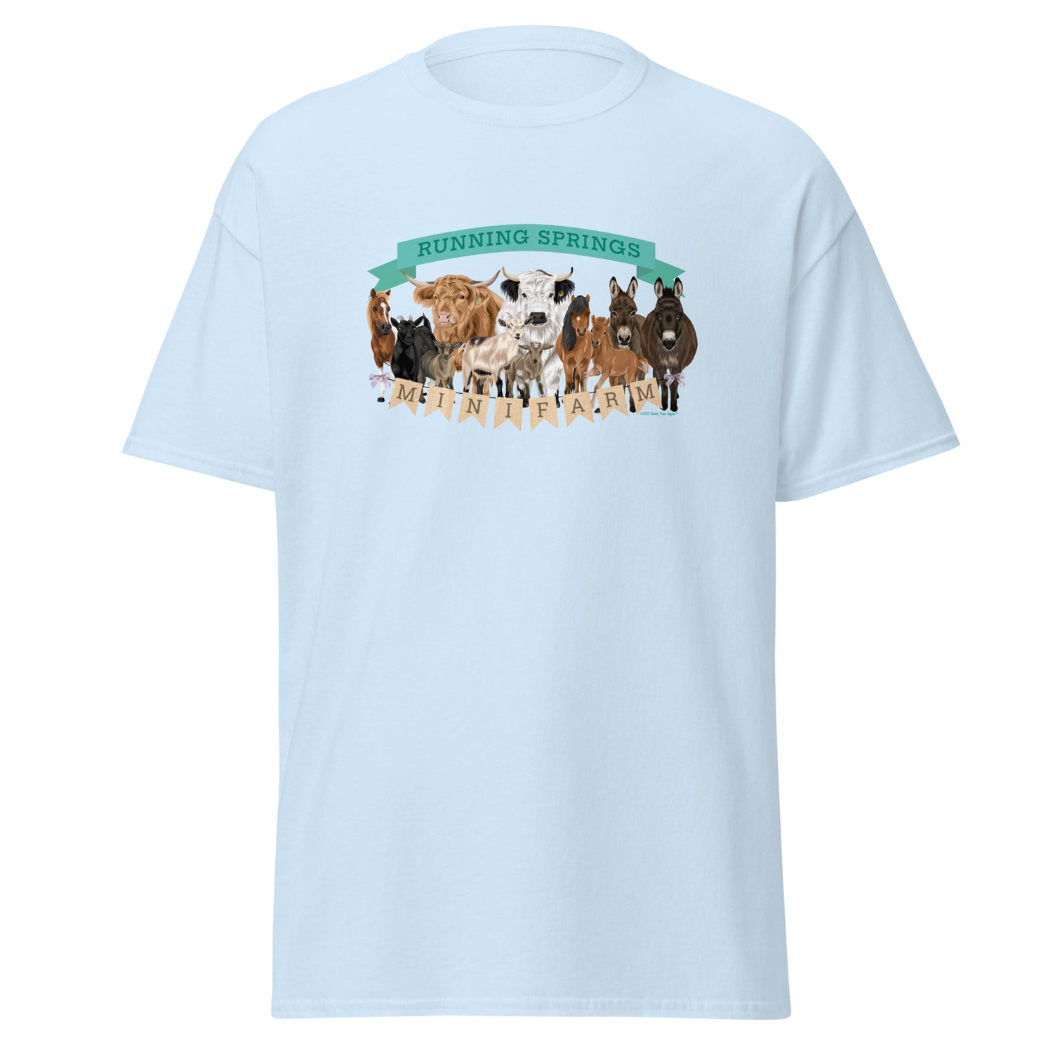 Mini Farm T-Shirt by Katie Van Slyke - Light Blue