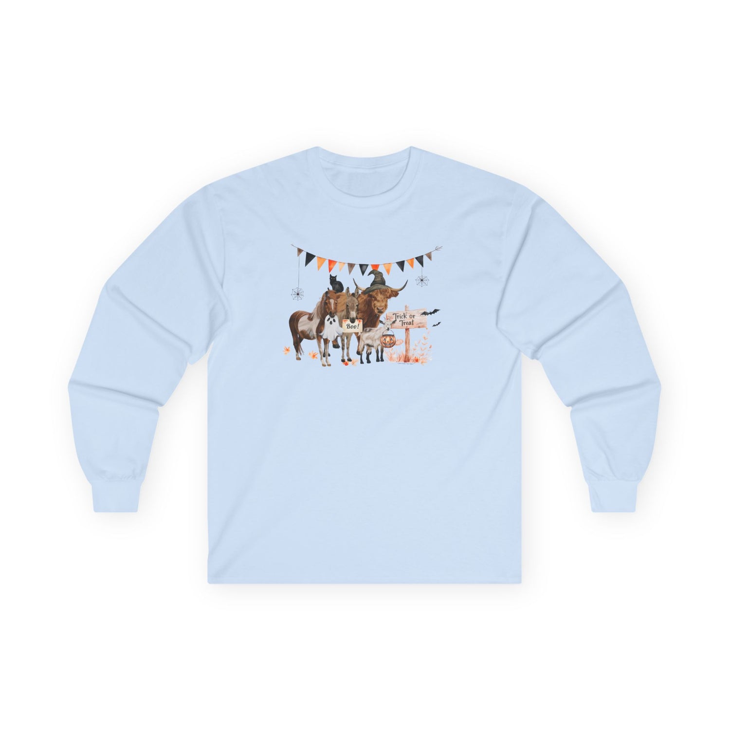 Mini Halloween Long Sleeve T-Shirt by Katie Van Slykeâ„¢ Light Blue