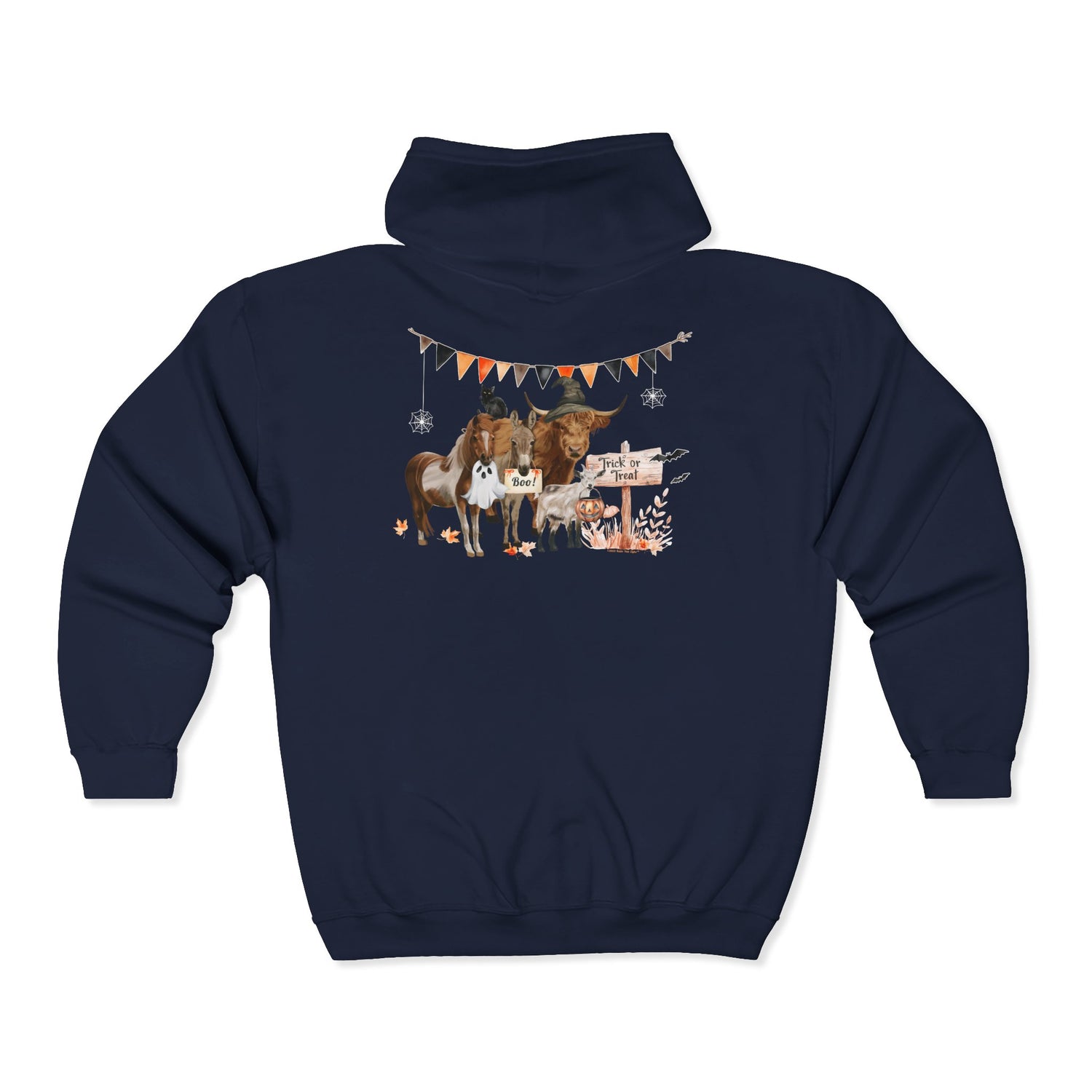 Mini Halloween Zip-Up Hoodie by Katie Van Slyke™ Navy Back