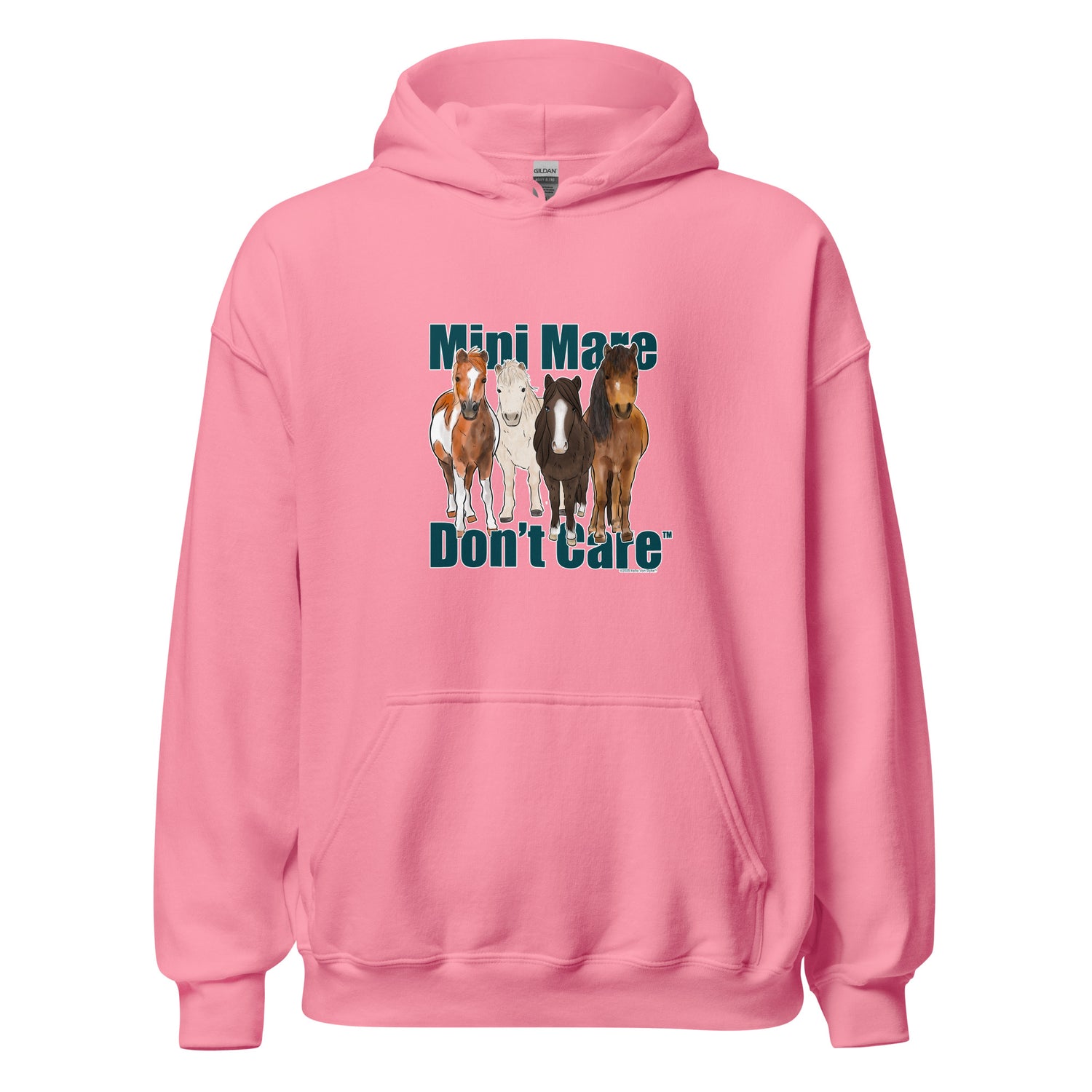 Mini Mare Don't Care Hoodie by Katie Van Slyke - Azalea