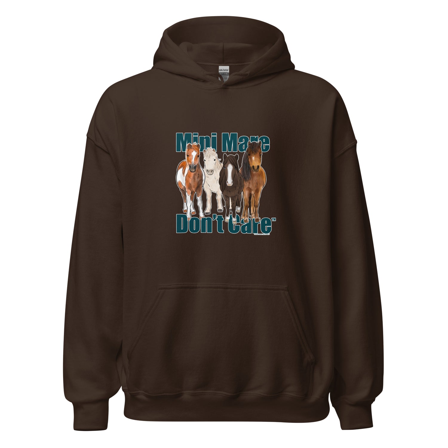 Mini Mare Don't Care Hoodie by Katie Van Slyke - Dark Chocolate