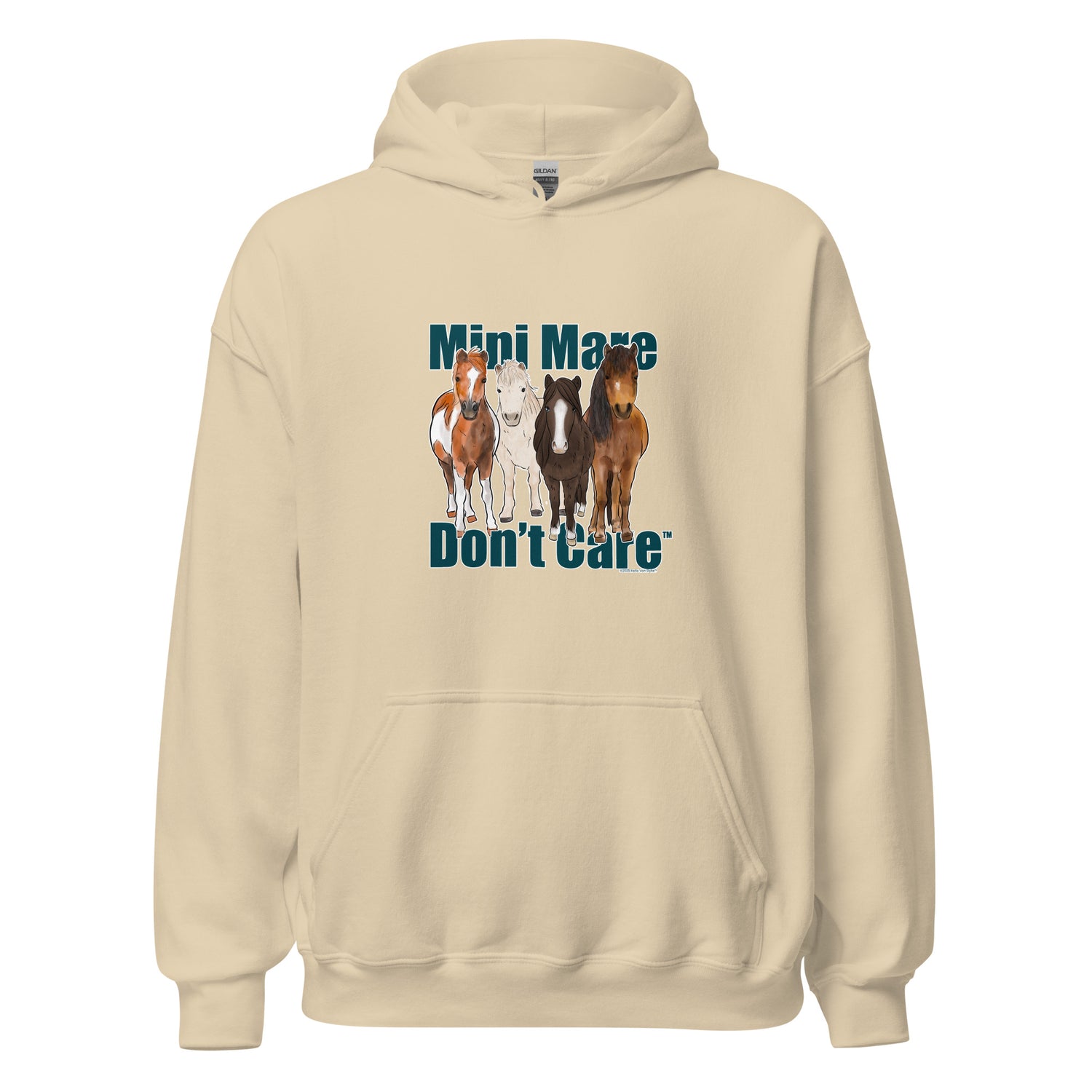 Mini Mare Don't Care Hoodie by Katie Van Slyke - Sand