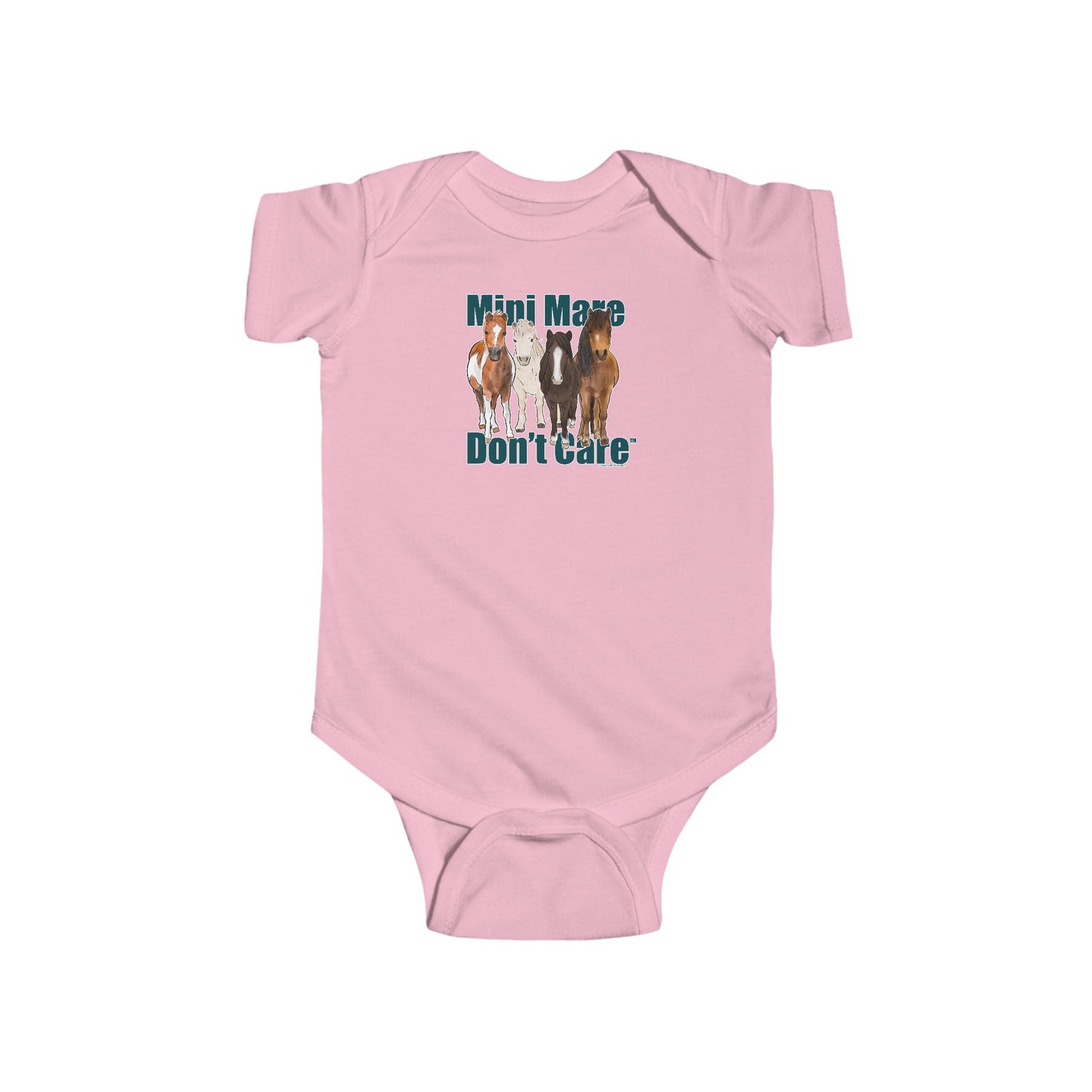 Mini Mare Don't Care Infant Onesie by Katie Van Slyke® pink