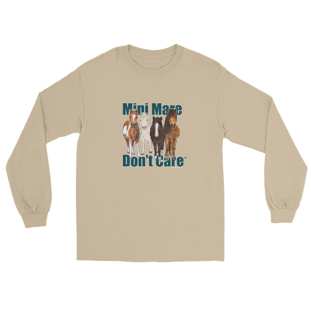 Mini Mare Don't Care Long Sleeve T-Shirt by Katie Van Slyke - Sand