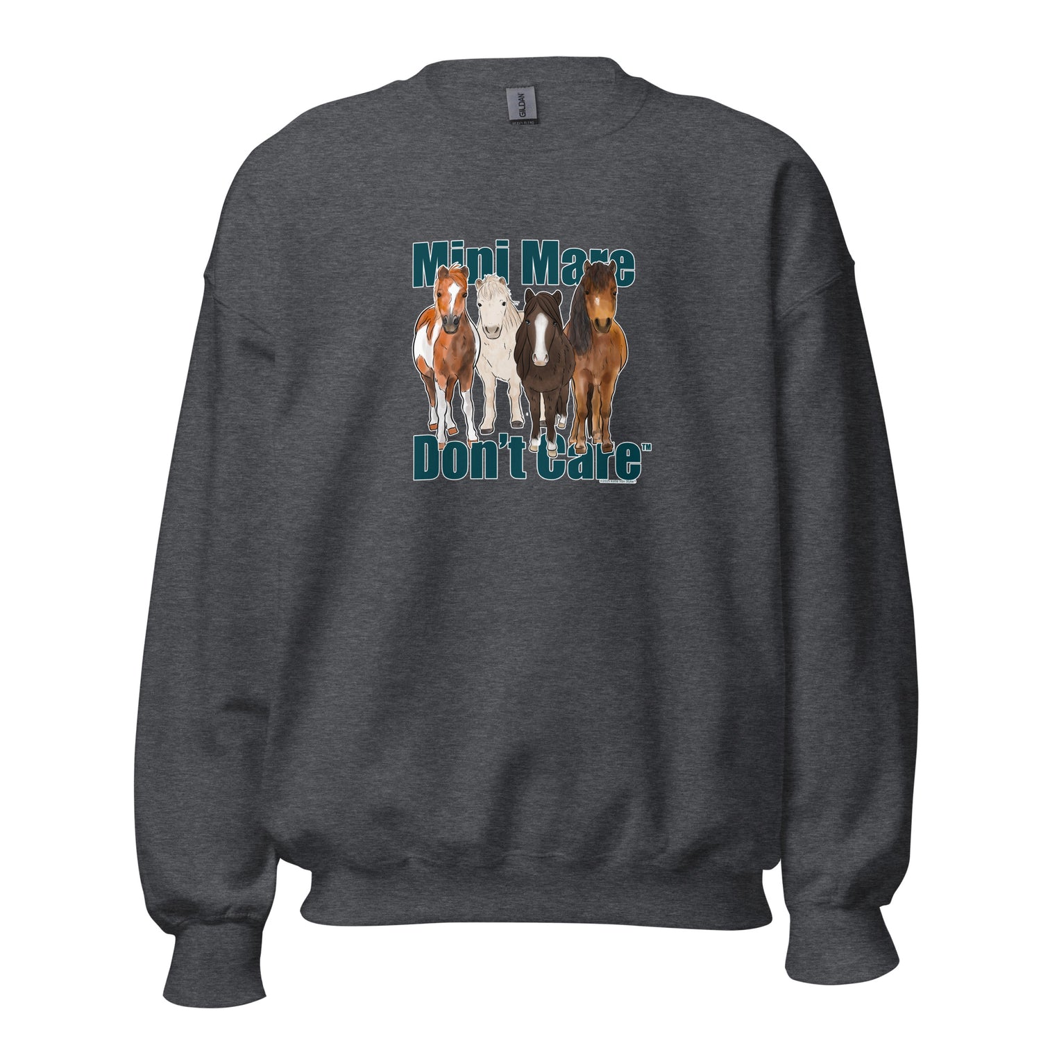 Mini Mare Don't Care Sweatshirt by Katie Van Slyke - Dark Heather