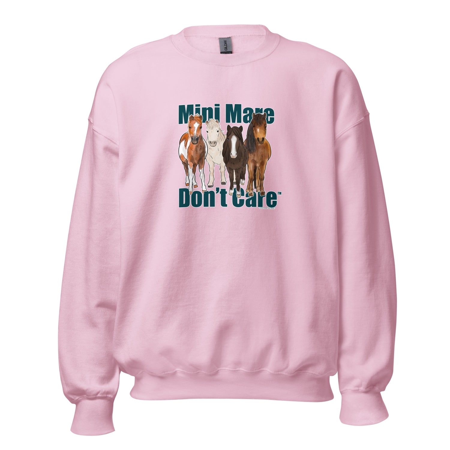 Mini Mare Don't Care Sweatshirt by Katie Van Slyke - Light Pink