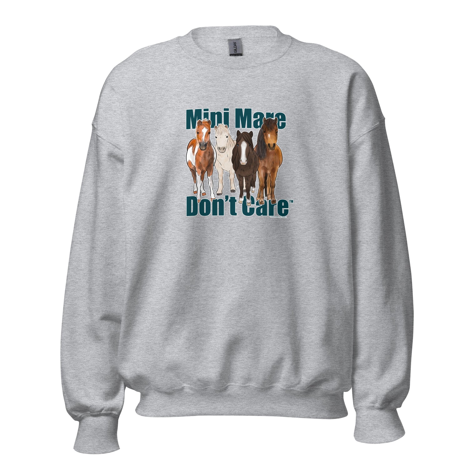 Mini Mare Don't Care Sweatshirt by Katie Van Slyke - Sport Grey