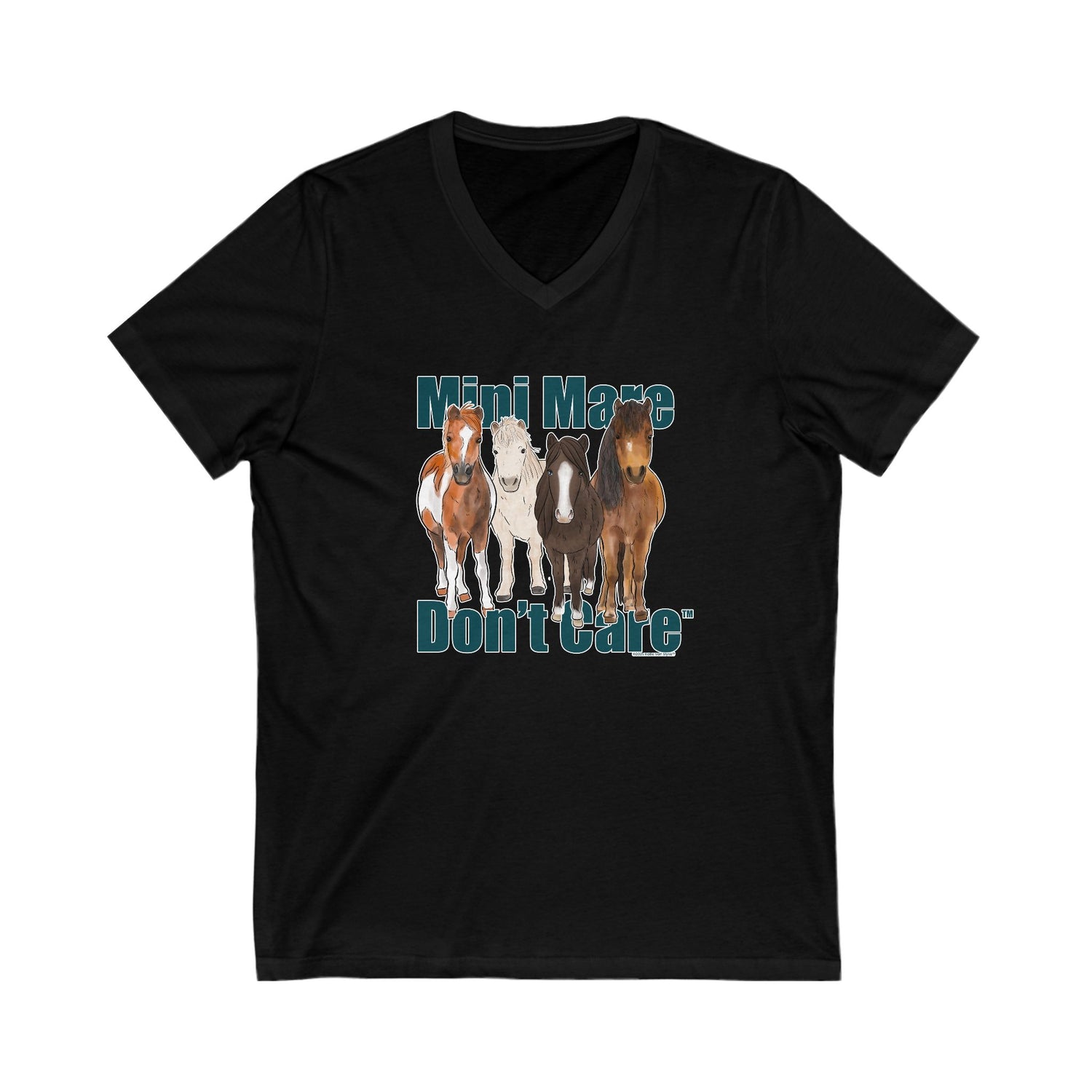 Mini Mare Don't Care V-Neck T-Shirt by Katie Van Slyke™