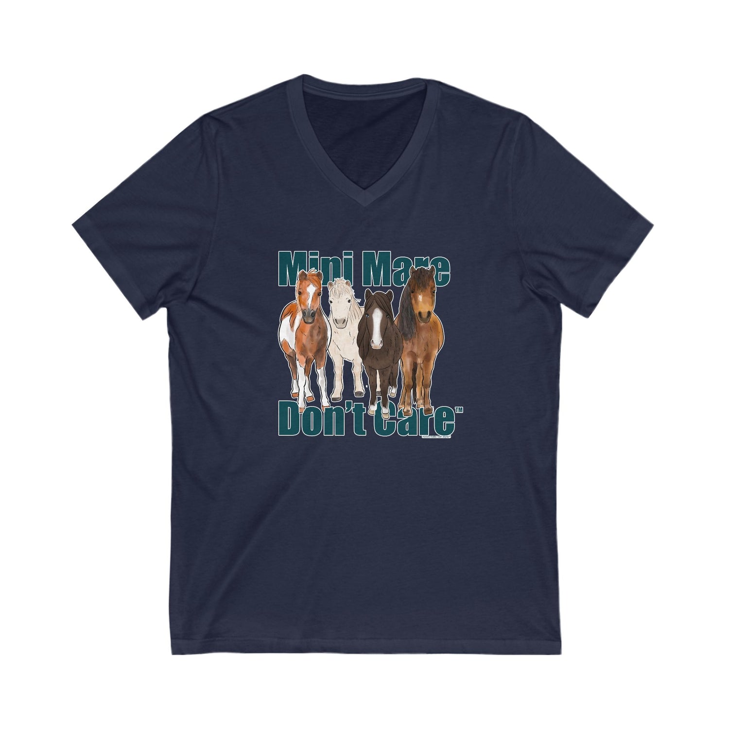 Mini Mare Don't Care V-Neck T-Shirt by Katie Van Slyke™