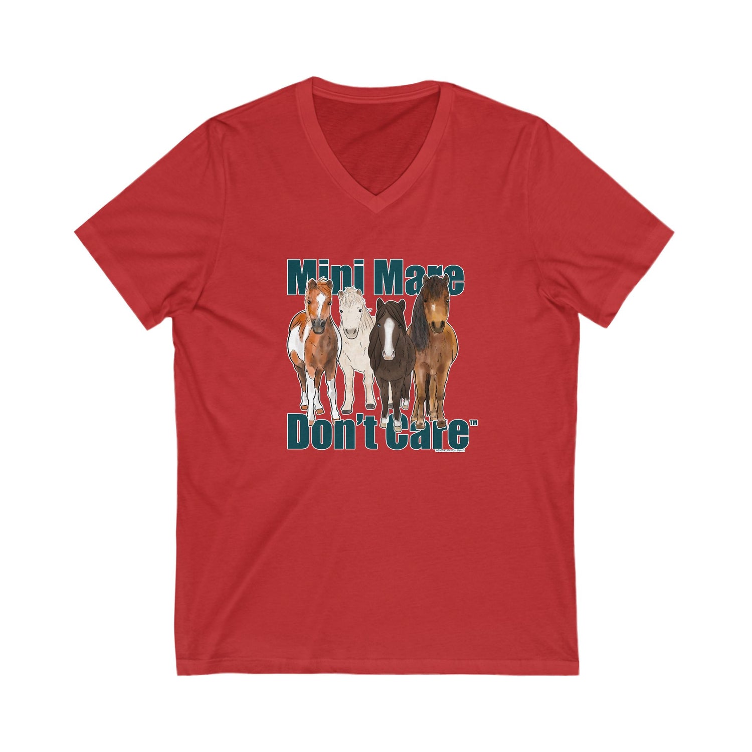 Mini Mare Don't Care V-Neck T-Shirt by Katie Van Slyke™
