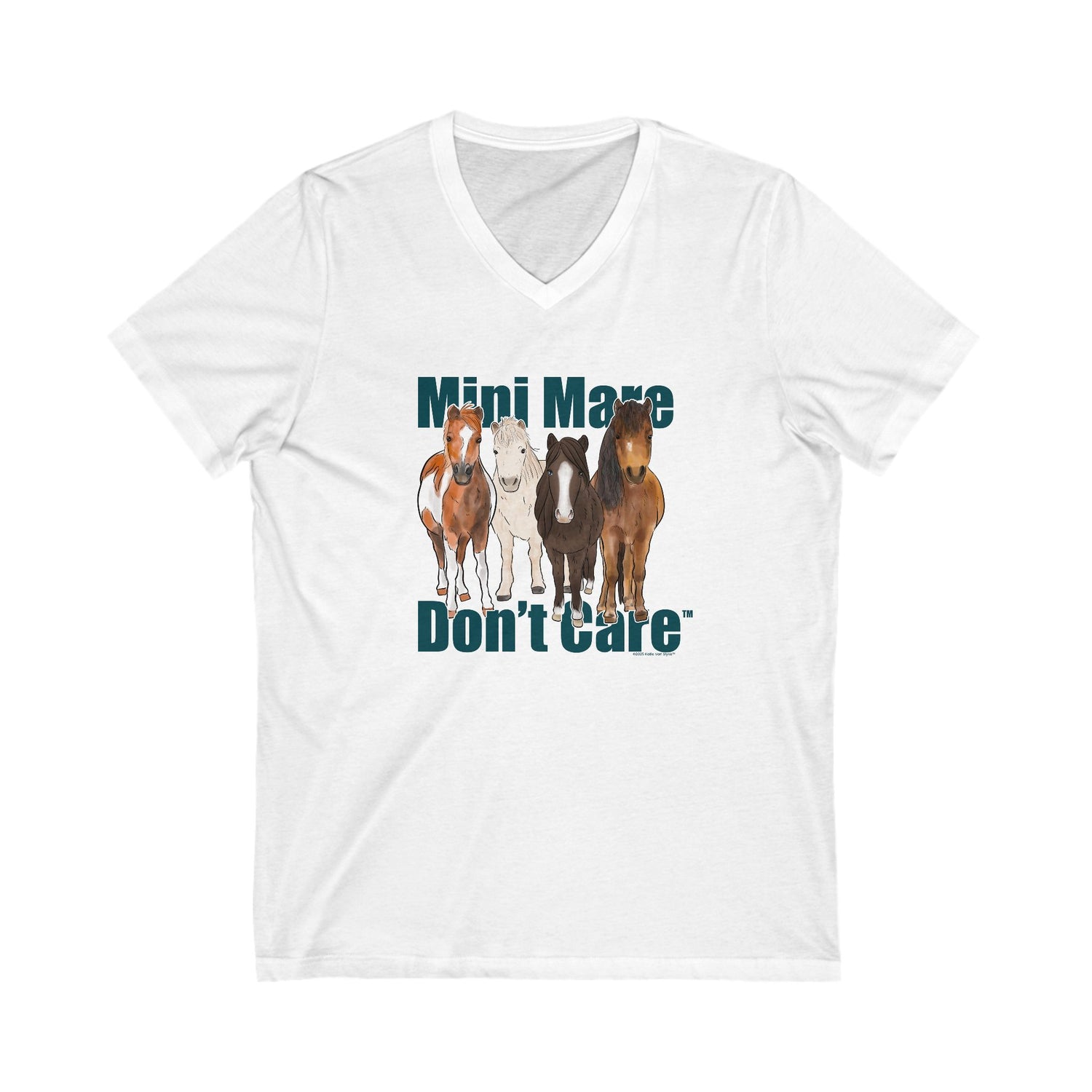 Mini Mare Don't Care V-Neck T-Shirt by Katie Van Slyke™