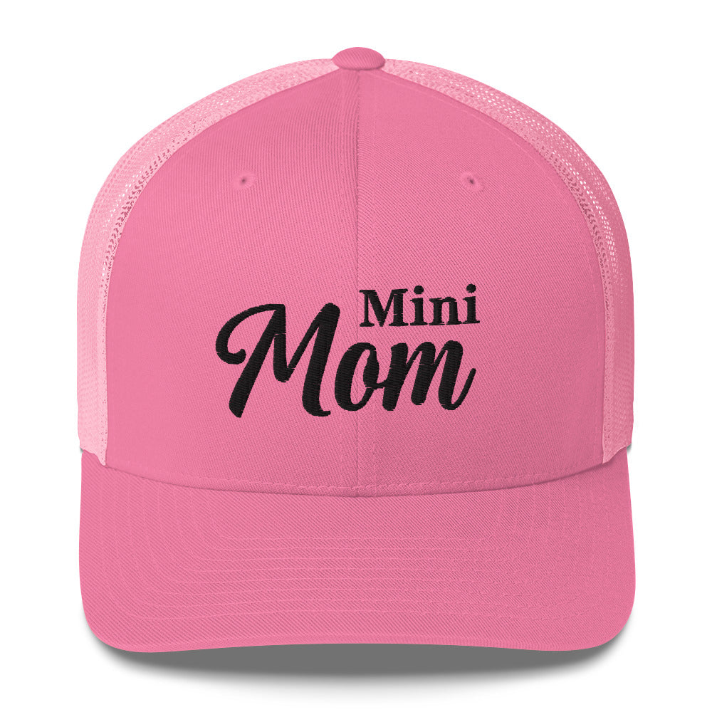 Mini Mom Trucker Hat by Katie Van Slyke - pink