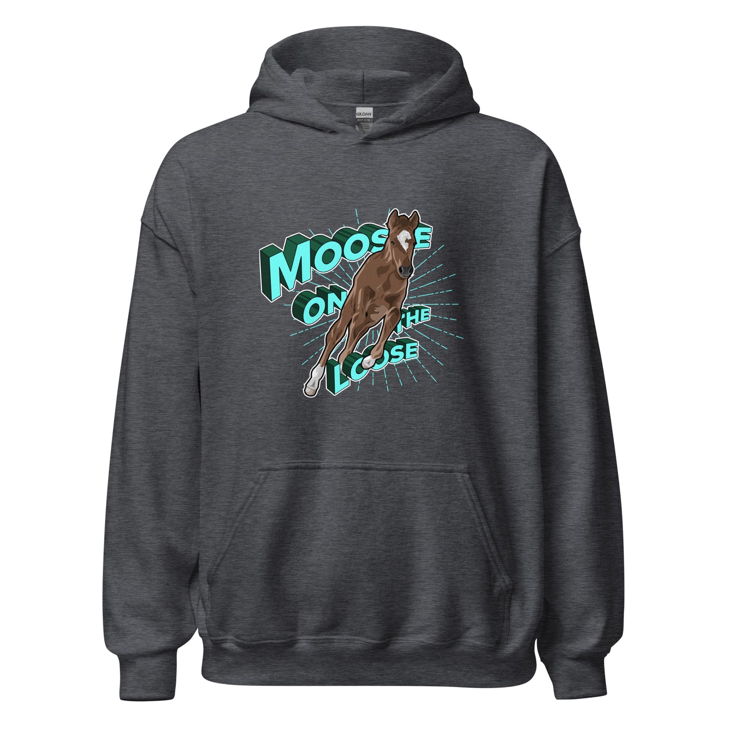 Moose On The Loose Hoodie by Katie Van Slyke - Dark Heather