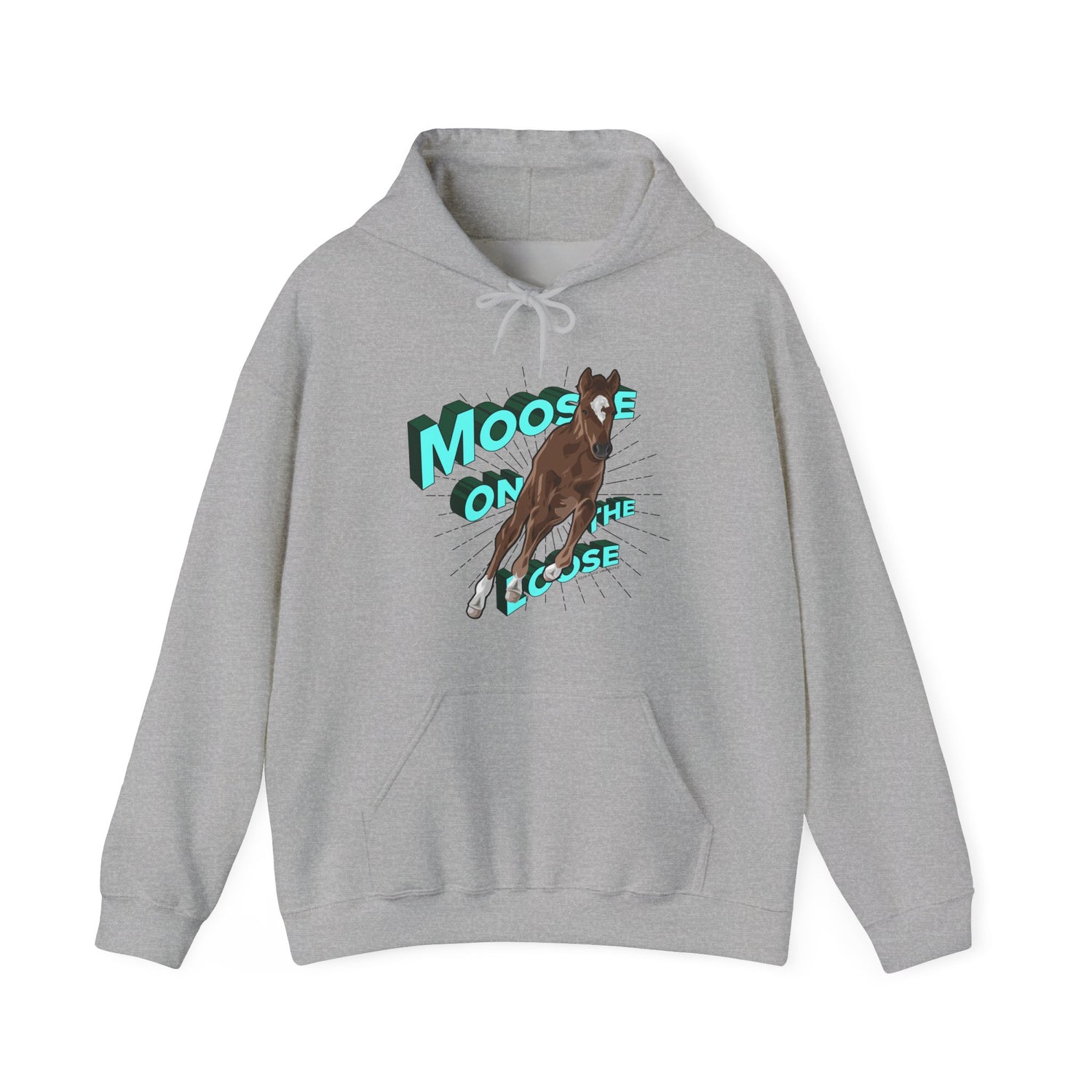 Moose On The Loose Hoodie by Katie Van Slyke® Sport Grey