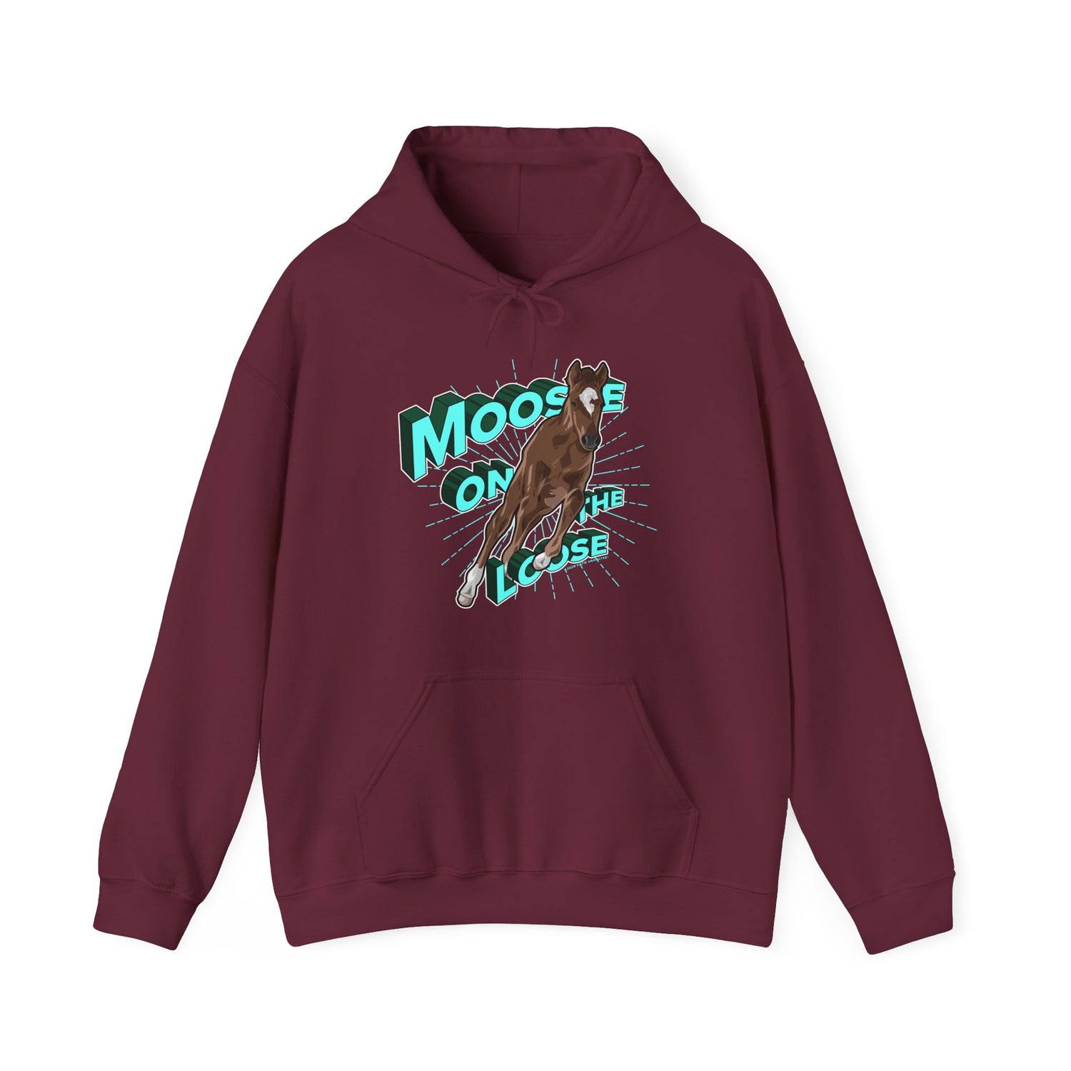 Moose On The Loose Hoodie by Katie Van Slyke® Maroon