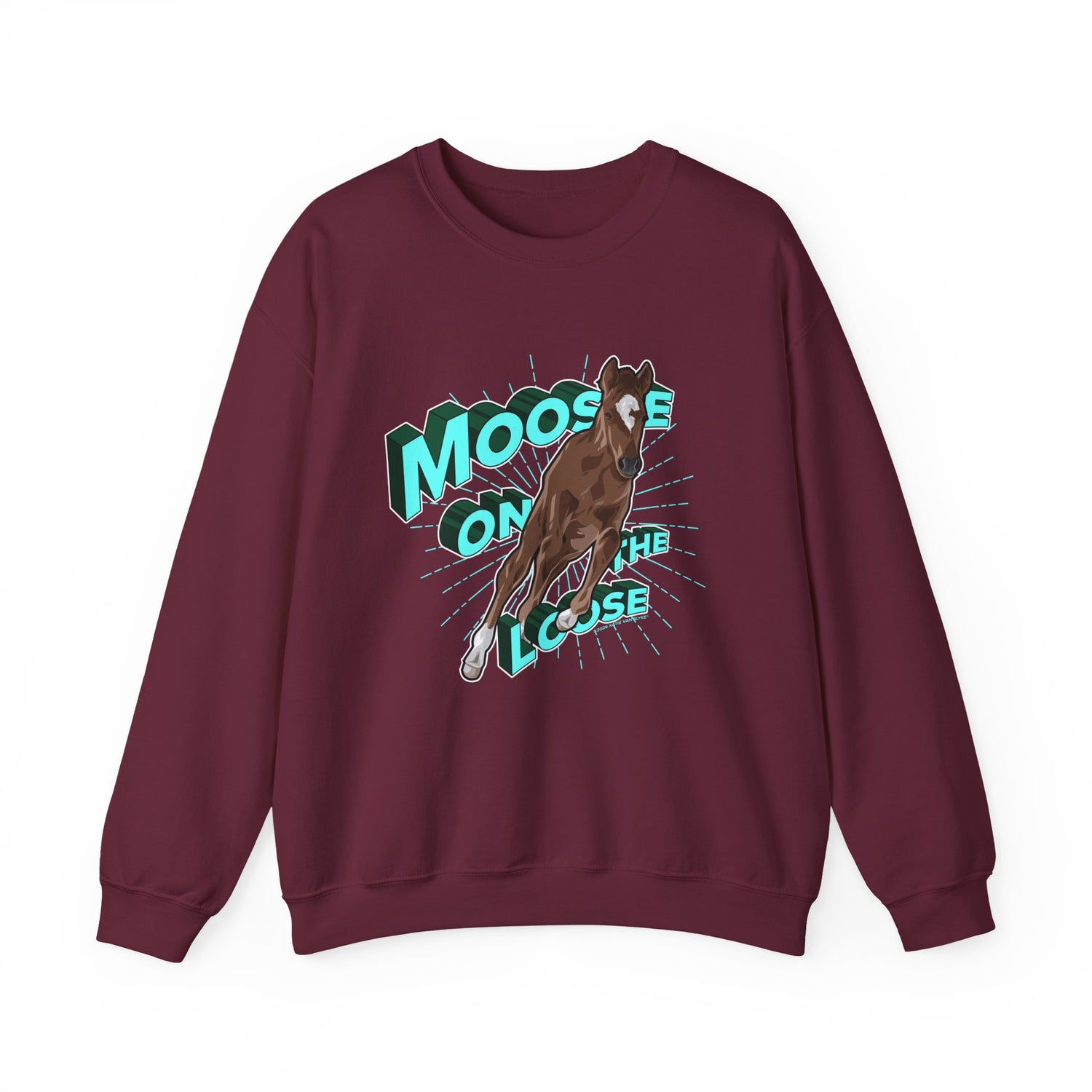 Moose On The Loose Sweatshirt by Katie Van Slyke® Maroon