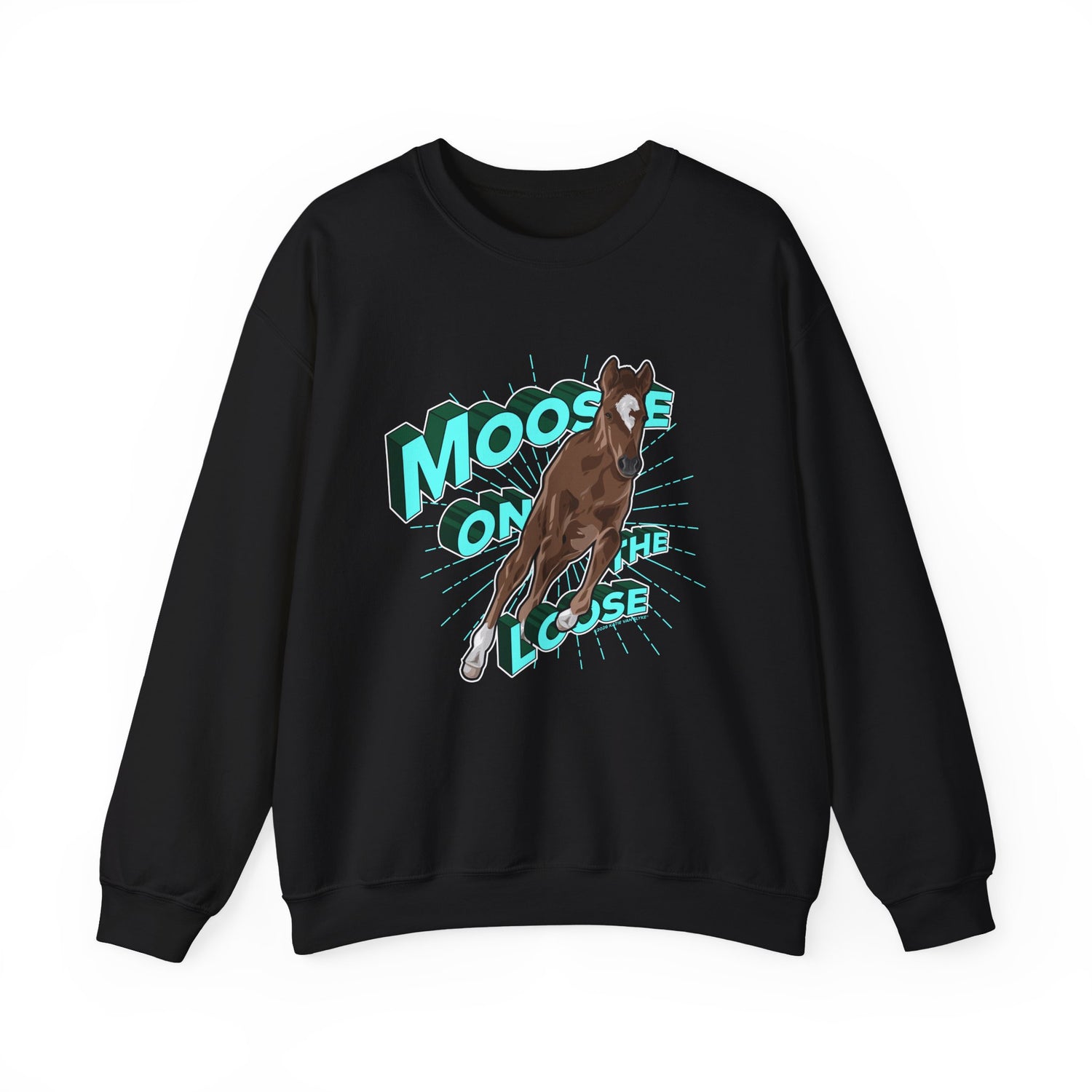 Moose On The Loose Sweatshirt by Katie Van Slyke® Black