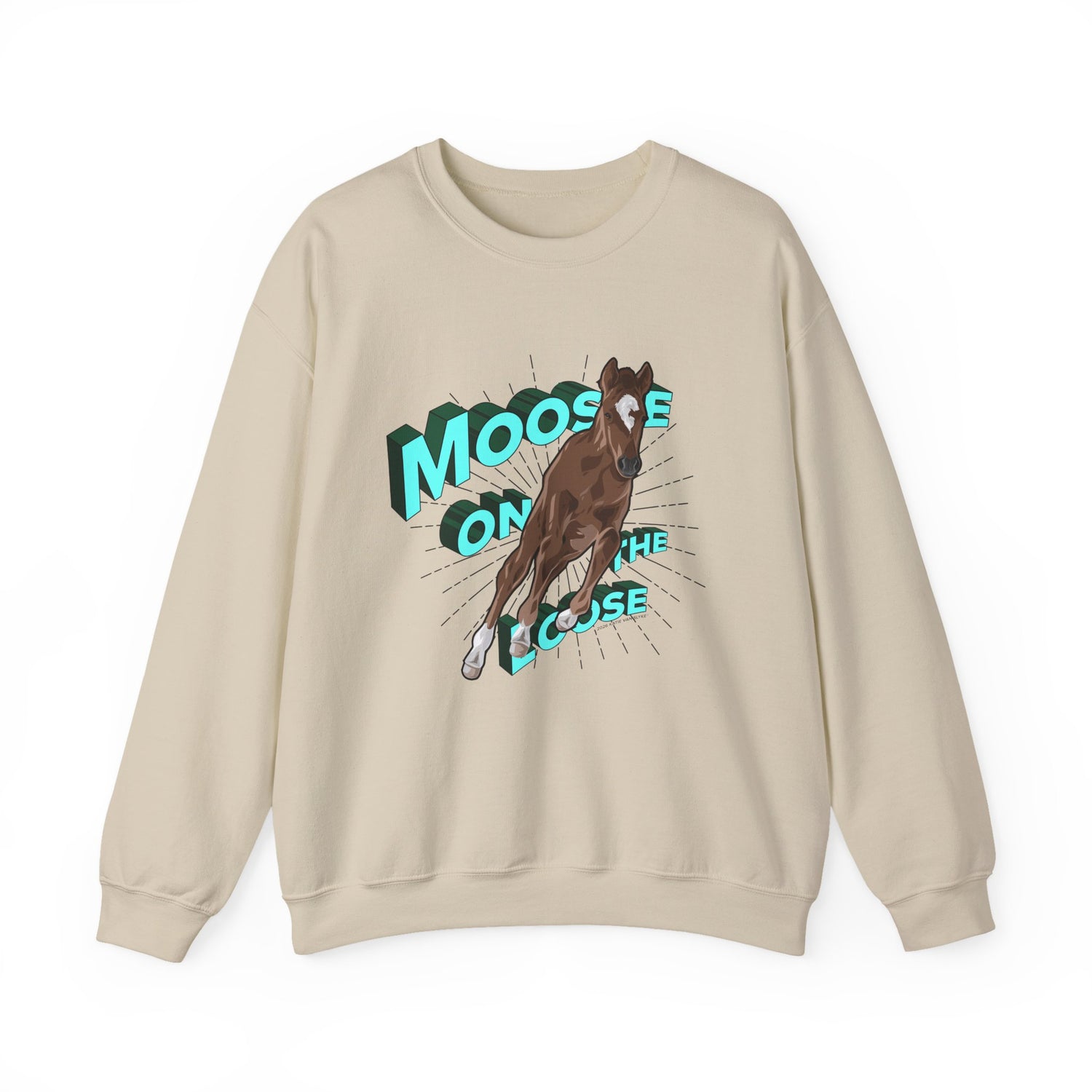 Moose On The Loose Sweatshirt by Katie Van Slyke® Sand