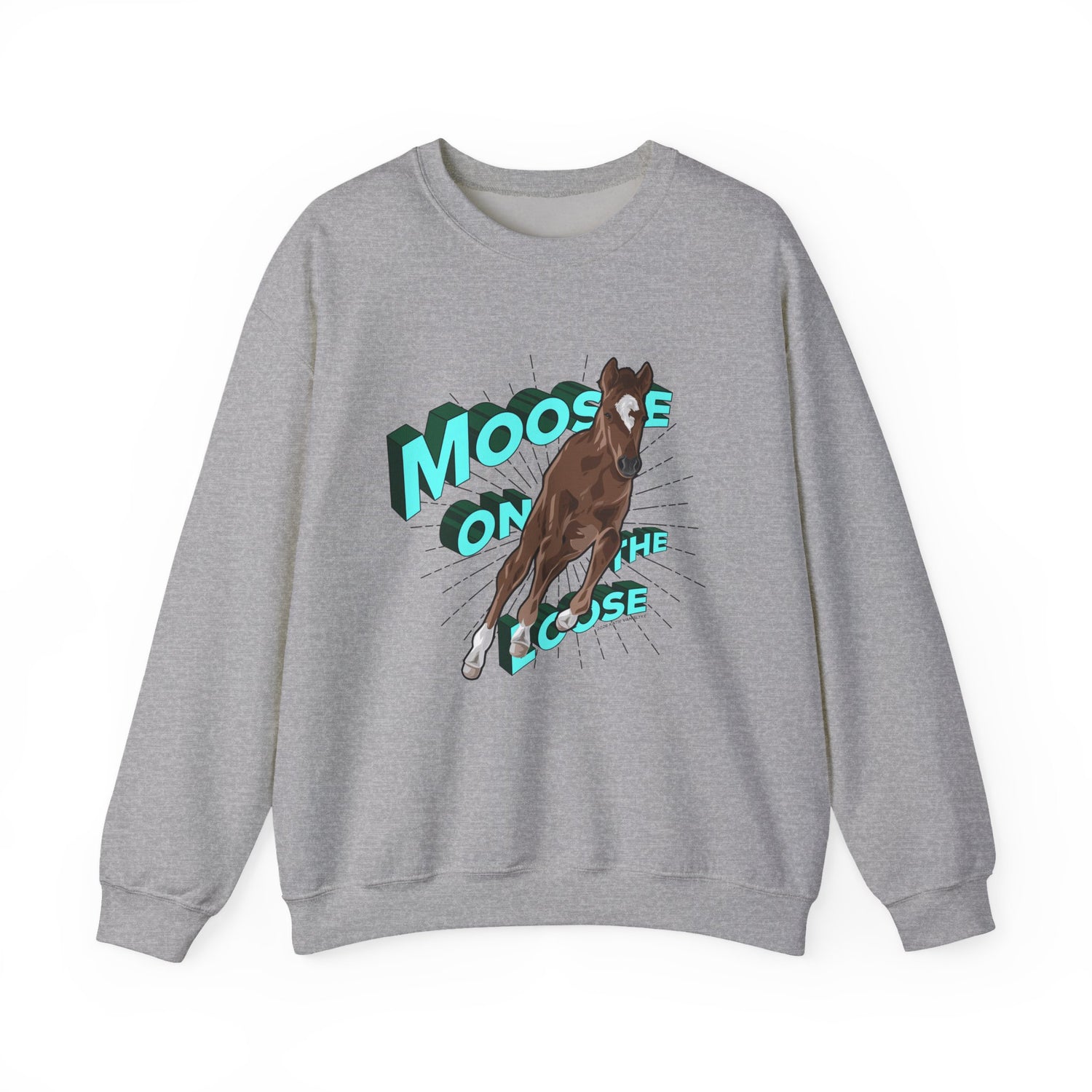 Moose On The Loose Sweatshirt by Katie Van Slyke® Sport Grey
