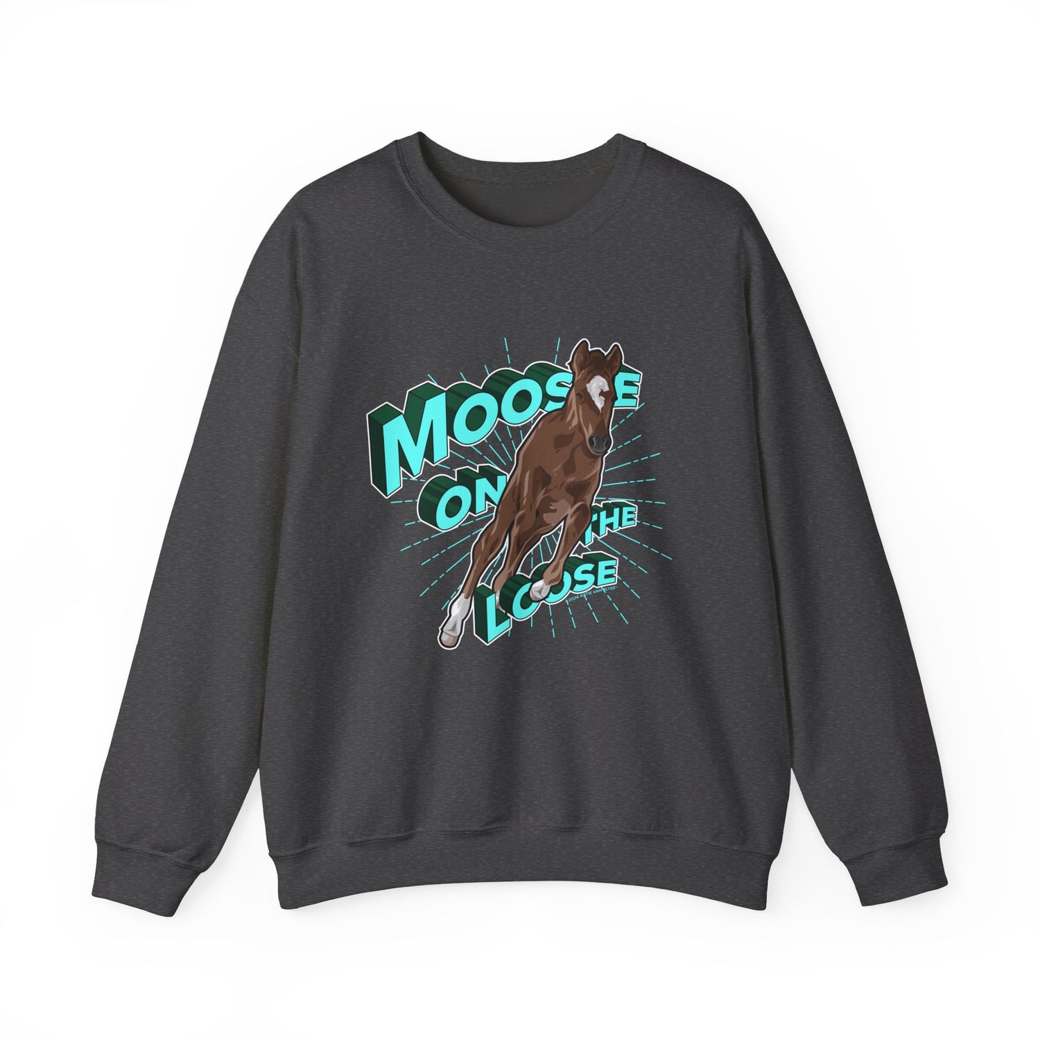 Moose On The Loose Sweatshirt by Katie Van Slyke® Dark Heather