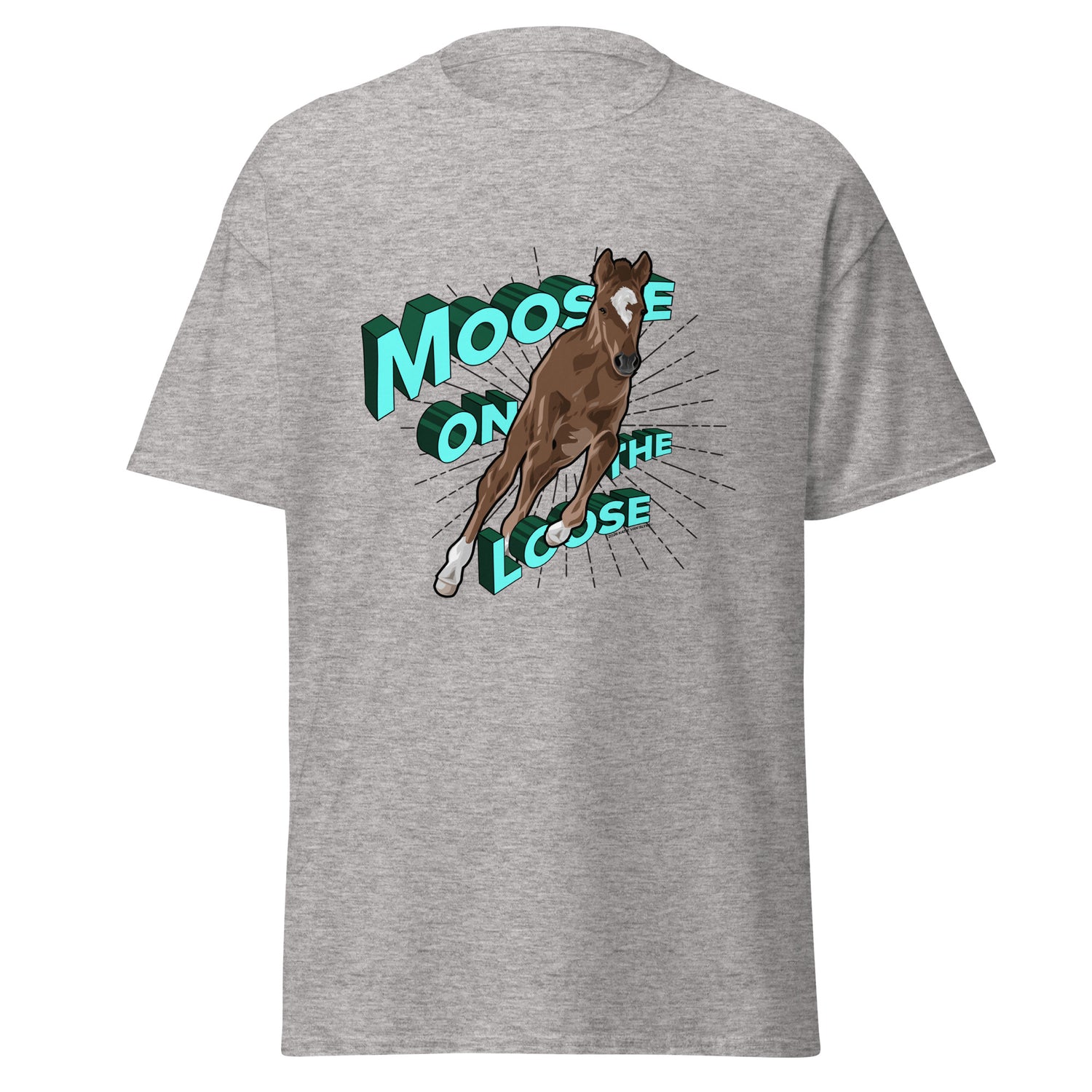 Moose On The Loose T-Shirt by Katie Van Slyke - Sport Grey