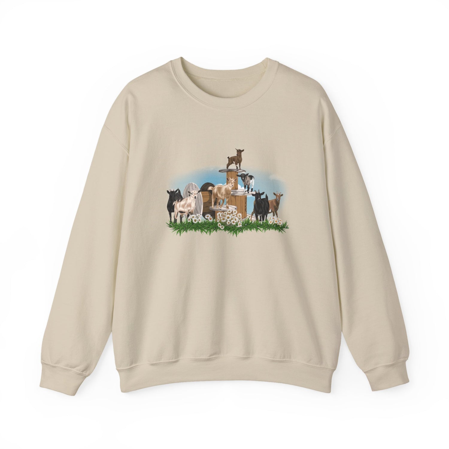 New Goat Crew Sweatshirt by Katie Van Slyke™ Sand