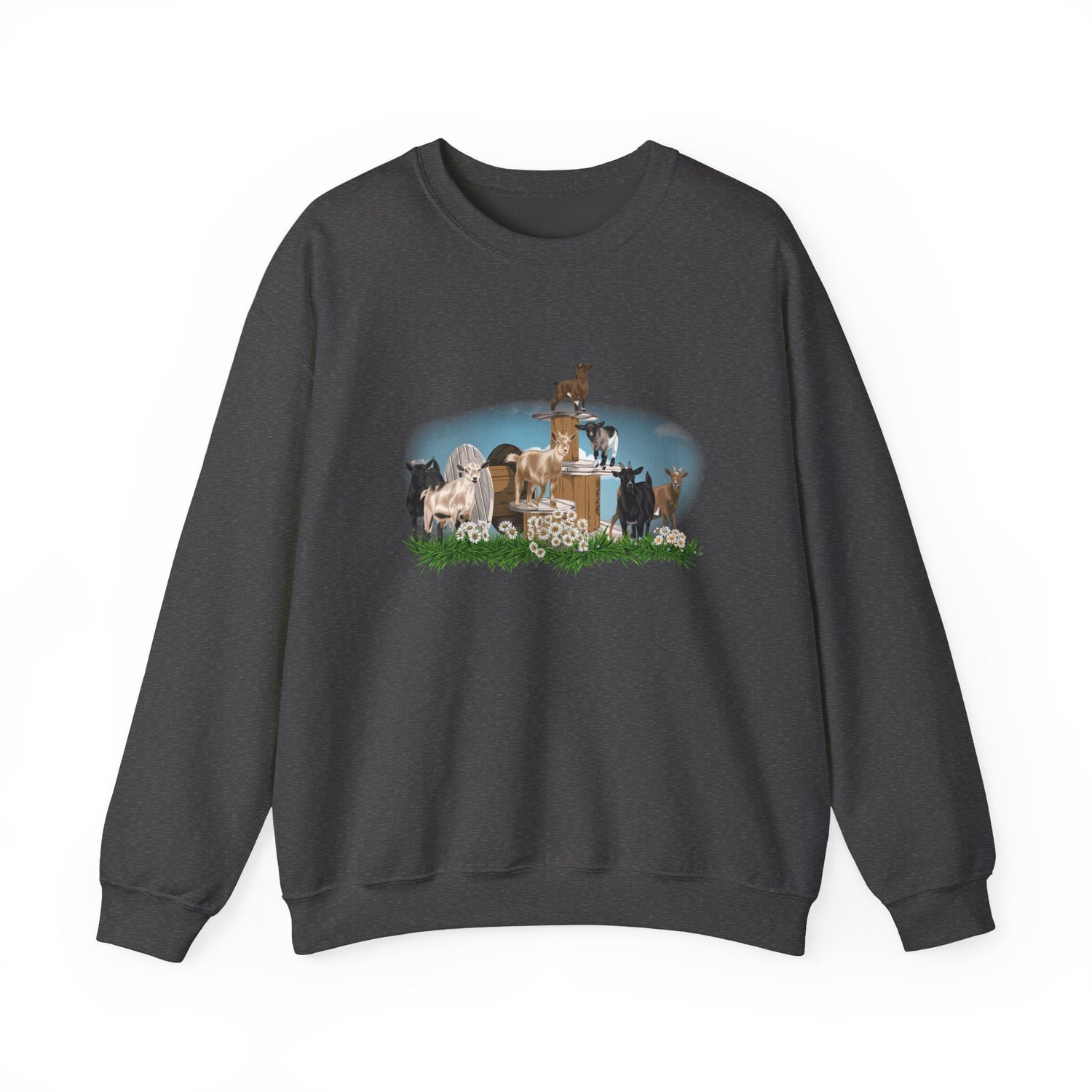 New Goat Crew Sweatshirt by Katie Van Slyke™ Dark Heather