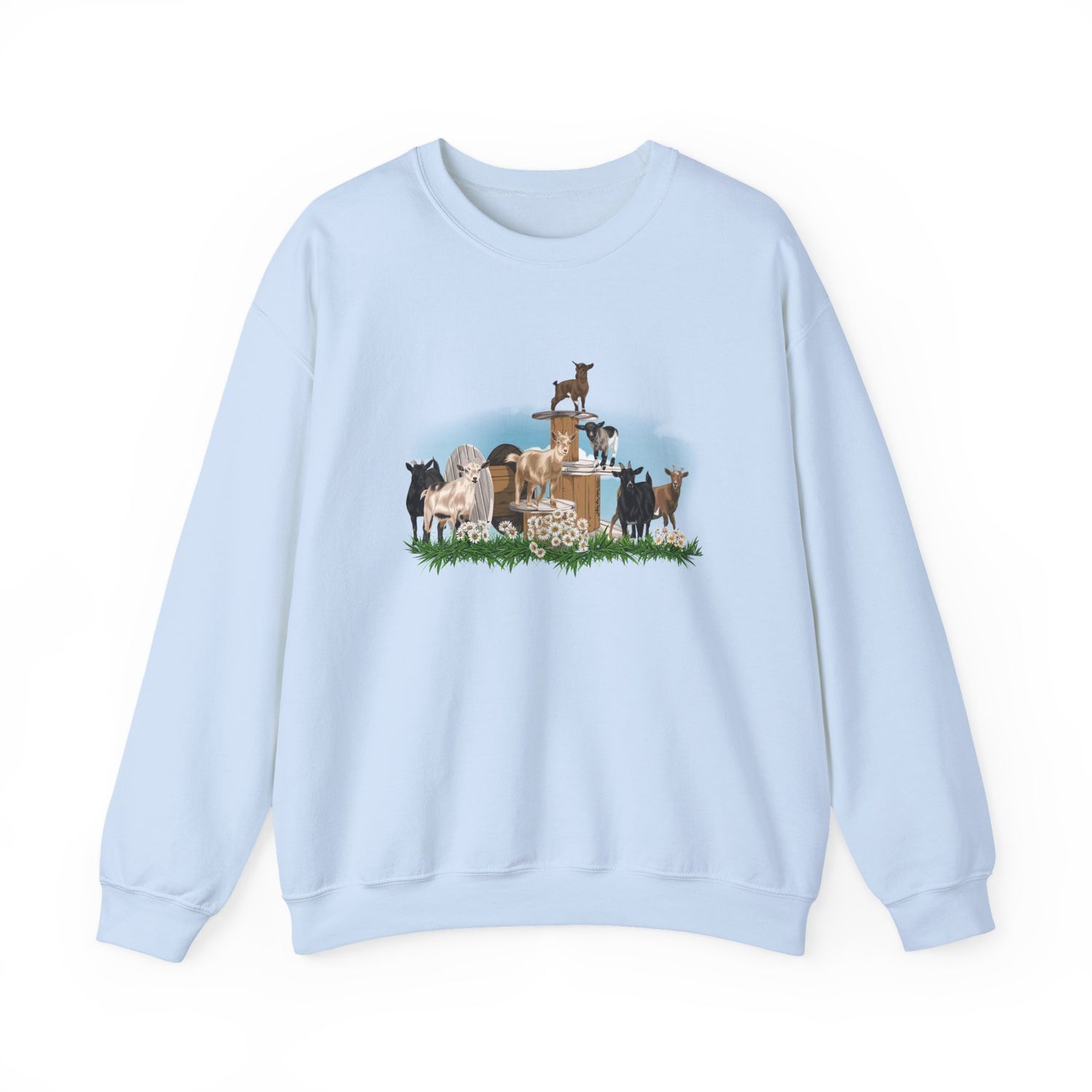 New Goat Crew Sweatshirt by Katie Van Slyke™ Light Blue