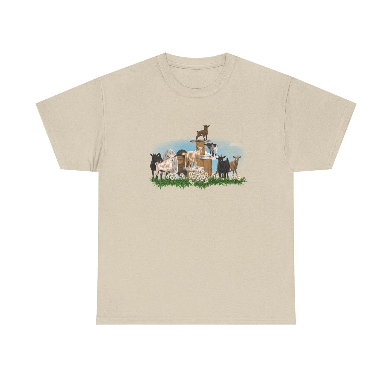 New Goat Crew T-Shirt by Katie Van Slykeâ„¢ Sand