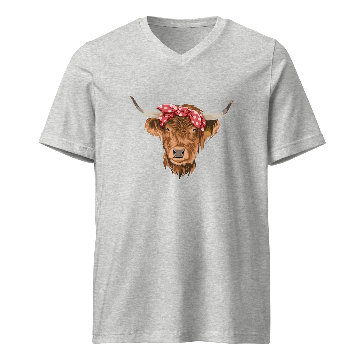 Petunia V-Neck T-Shirt by Katie Van Slyke - Athletic Heather