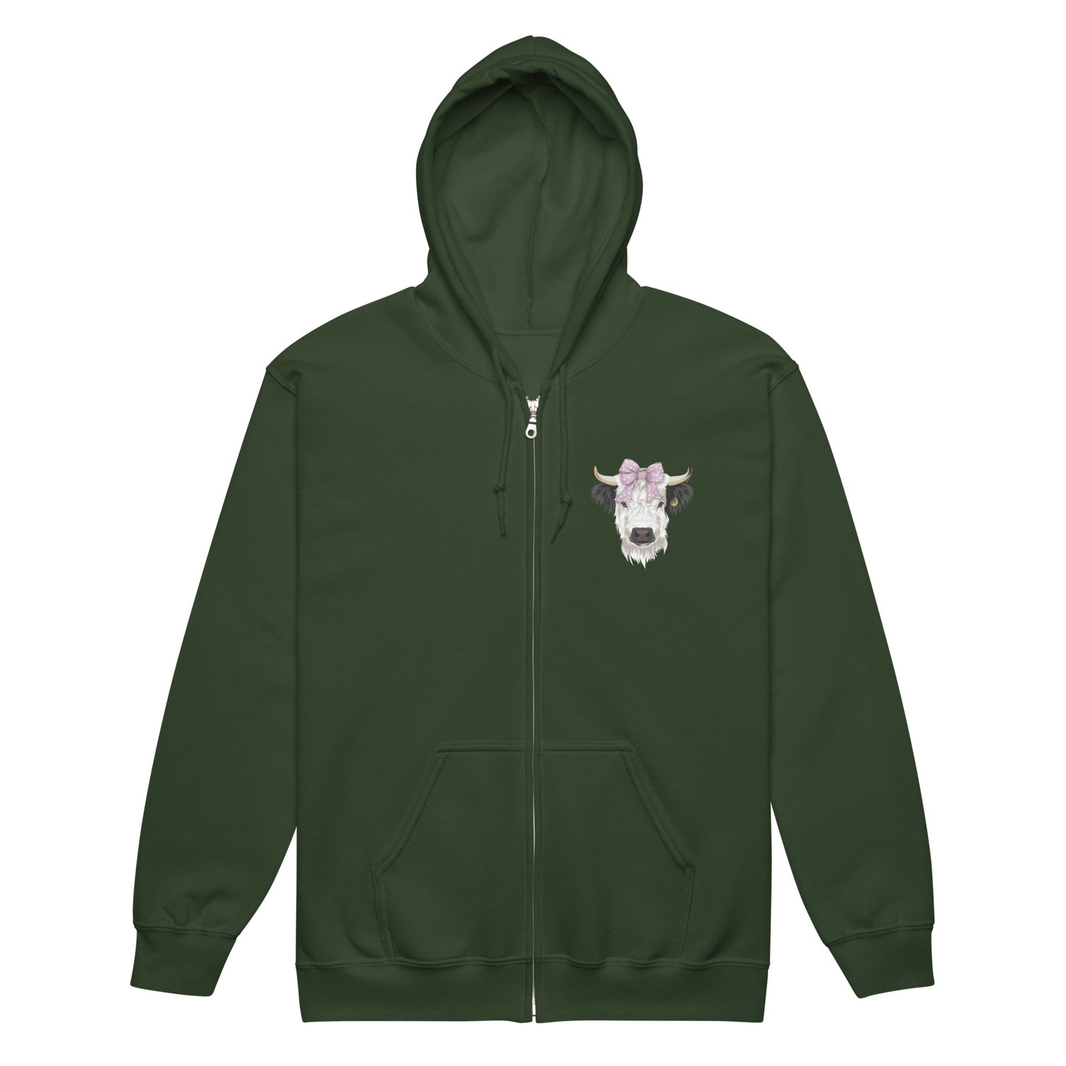 Poppy Zip-Up Hoodie by Katie Van Slyke - Forest Green