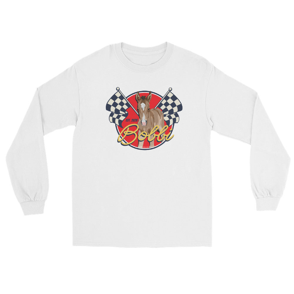 Racer Bobbi Long Sleeve T-Shirt by Katie Van Slyke - White