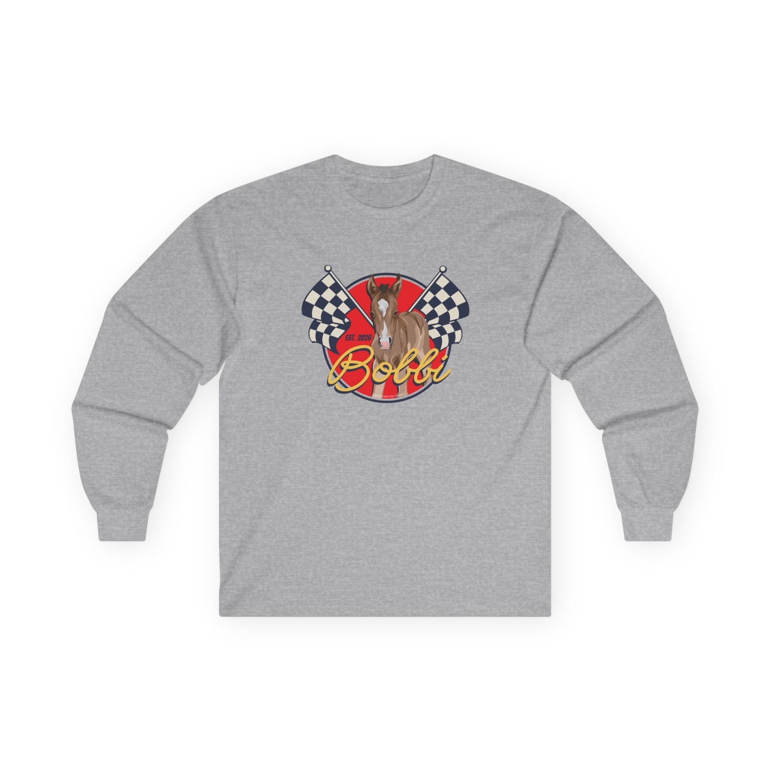 Racer Bobbi Long Sleeve T-Shirt by Katie Van Slyke® sport grey