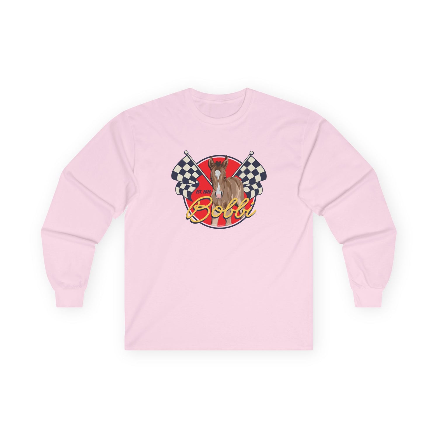 Racer Bobbi Long Sleeve T-Shirt by Katie Van Slyke® pink