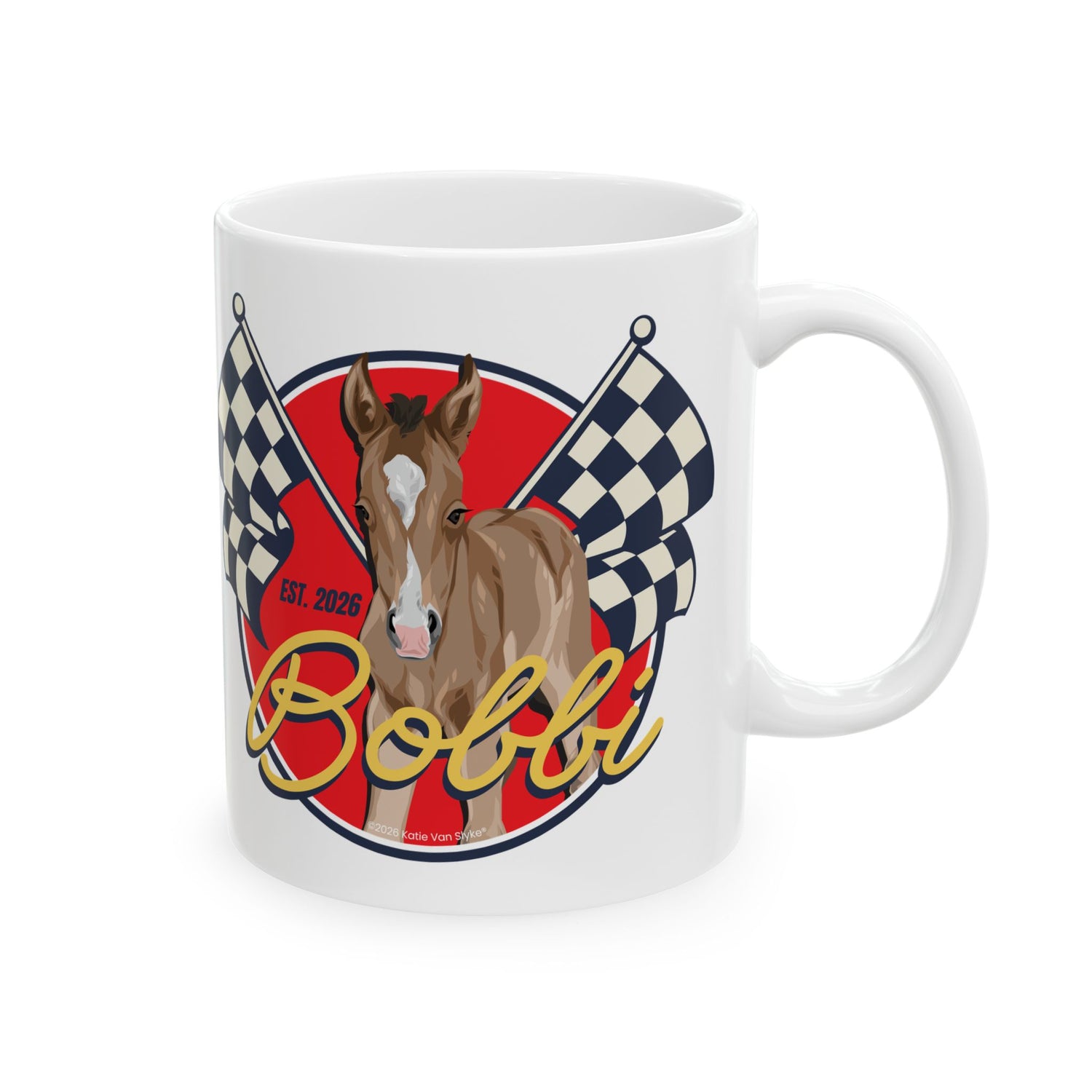 Racer Bobbi Mugs by Katie Van Slyke® 11oz front