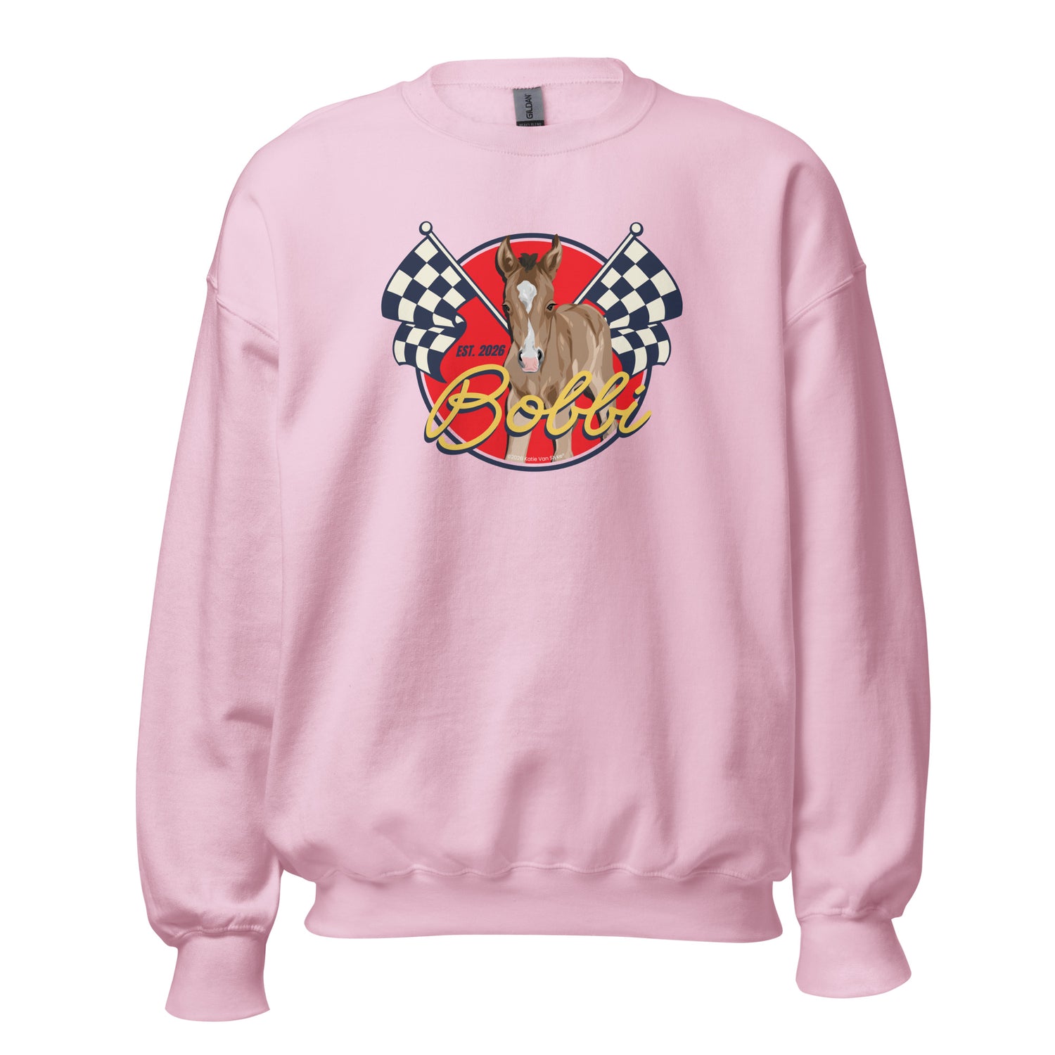 Racer Bobbi Sweatshirt by Katie Van Slyke - Light Pink
